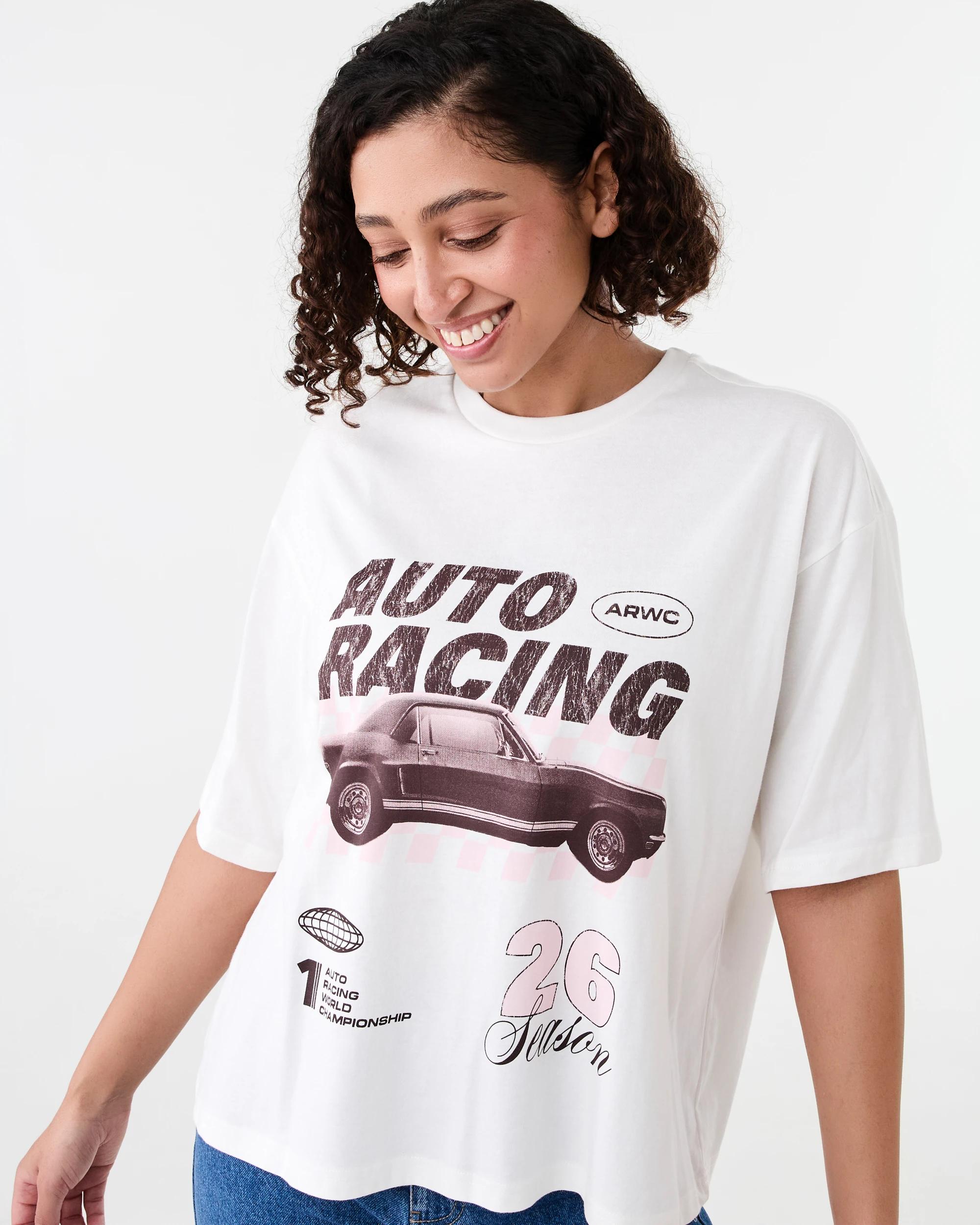 4 Short Sleeve Oversized Chopped Print T-shirt Racing, 4 of 6