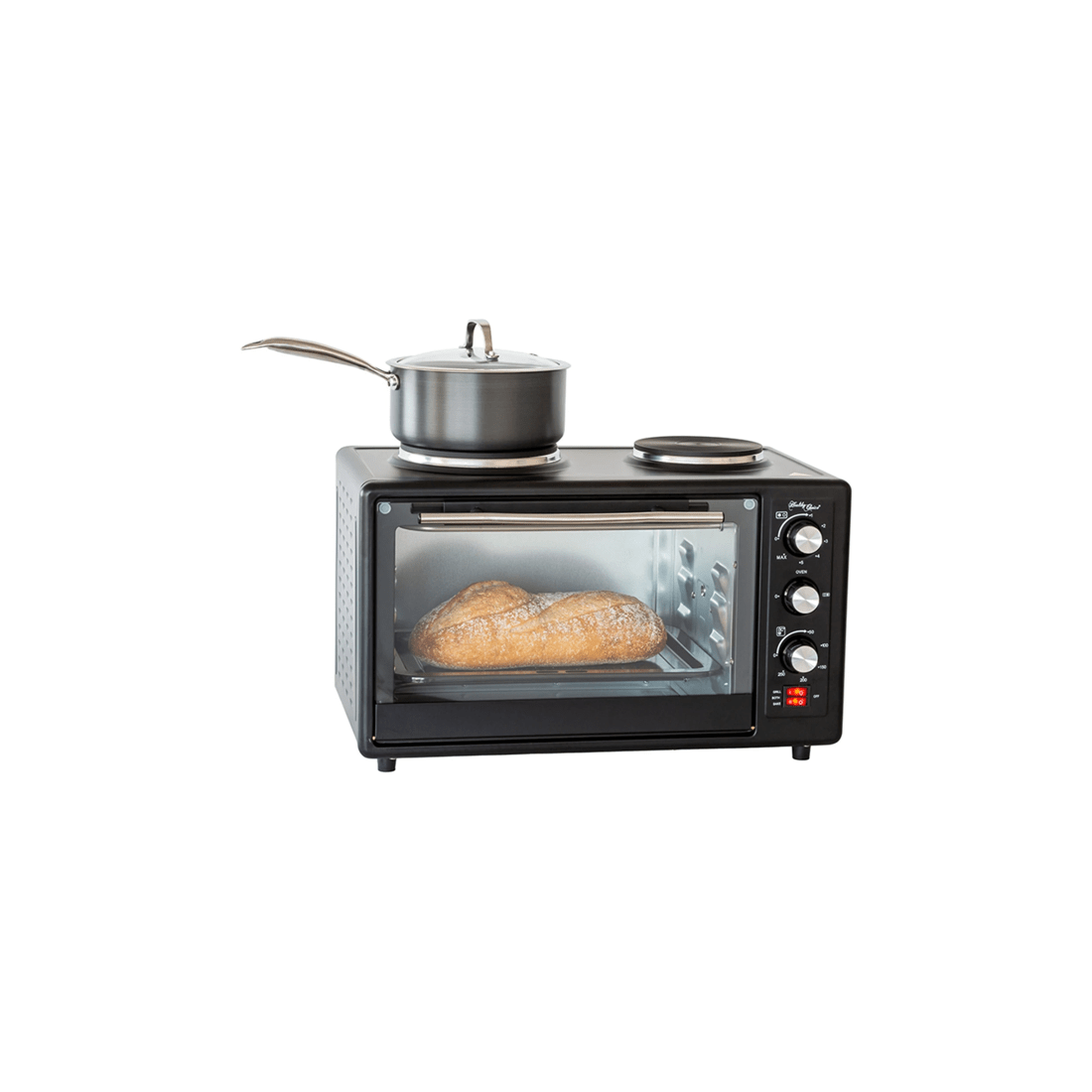 3 34l 1700w Portable Electric Rotisserie Grill/toaster Oven/dual Cooktop/hot Plate
 - Black, 3 of 7