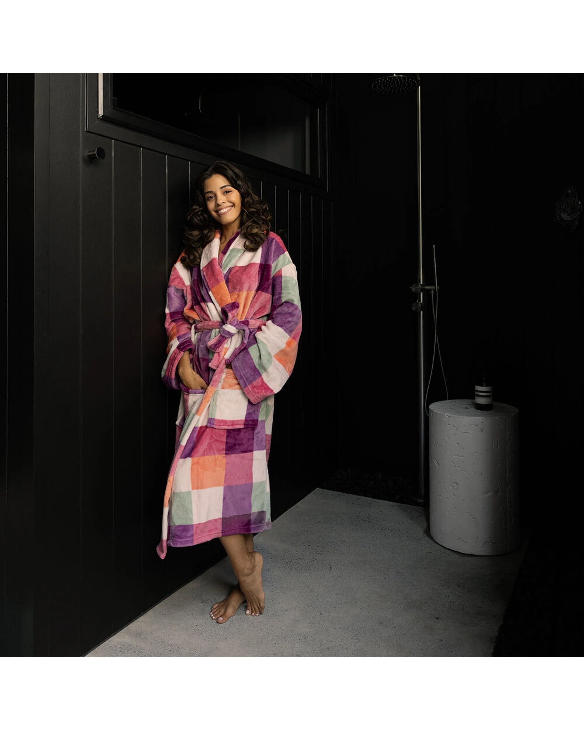 2 Bambury Charlie Ultraplush Robe Plush Bathrobe Pockets Belt Medium/Large - Multi, 2 of 3