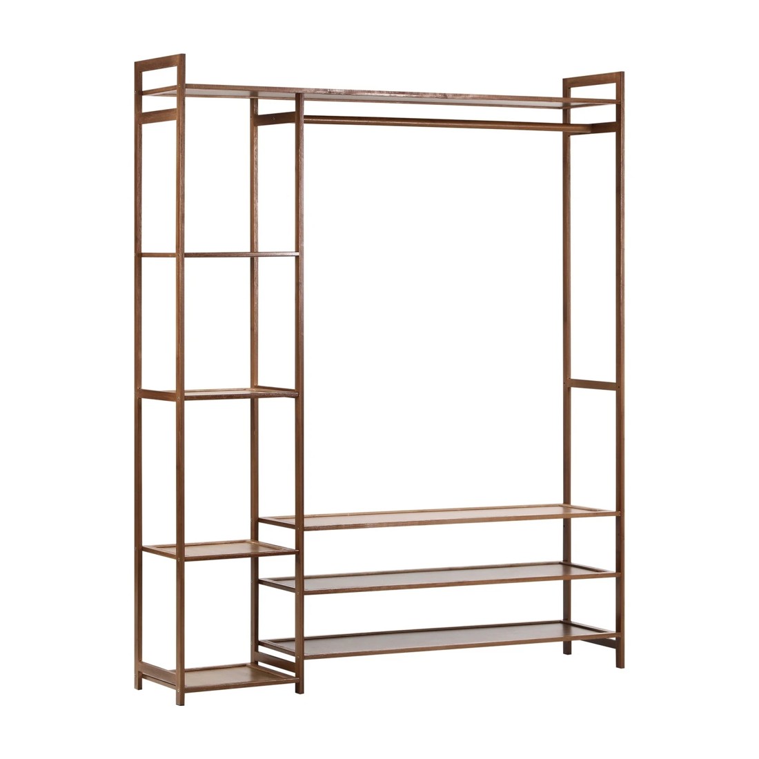 5 Oikiture Clothes Rack Open Wardrobe Garment Coat Hanging Rail Bamboo 8 Shelves
 - Natural, 5 of 10