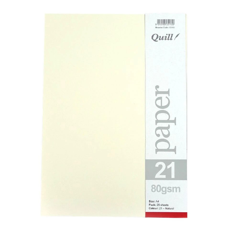 4 Quill A4 80gsm Paper Natural 25 Pack, 4 of 4