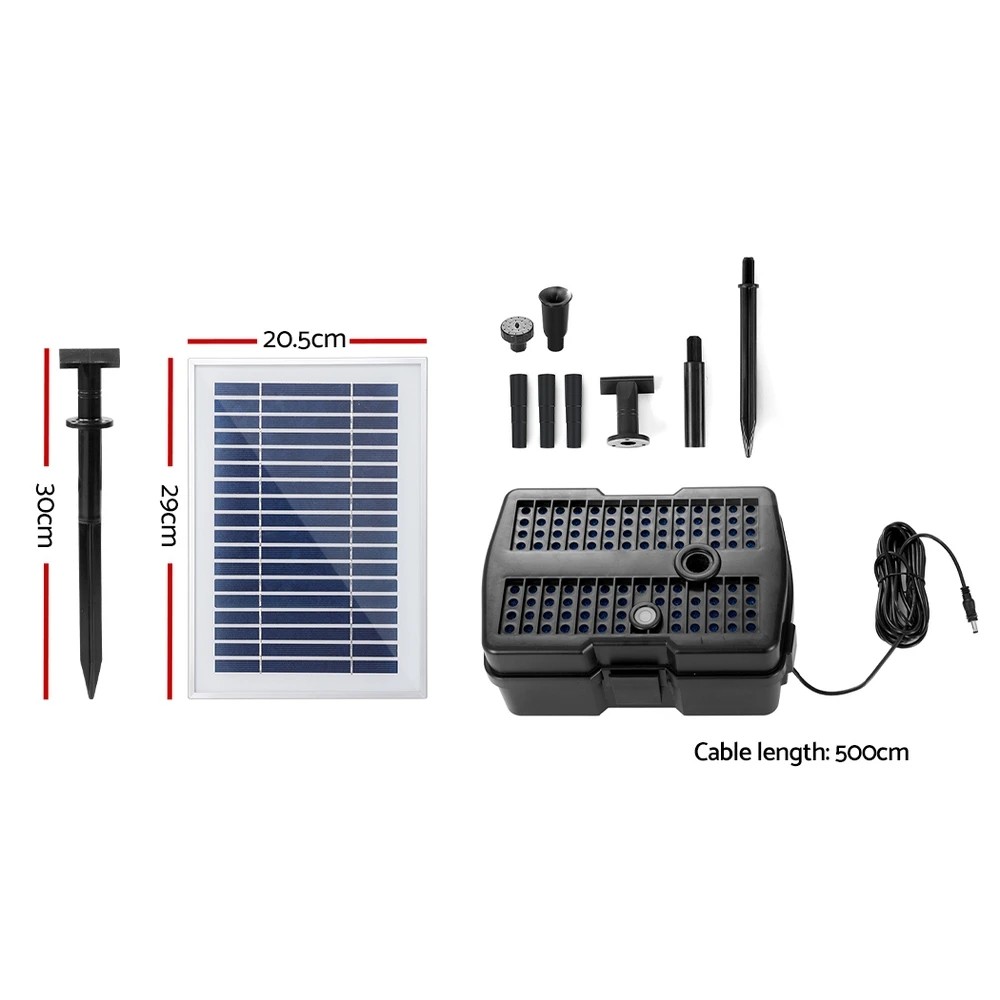 2 Gardeon Solar Pond Pump with Filter Box 4.6FT - Black, 2 of 6