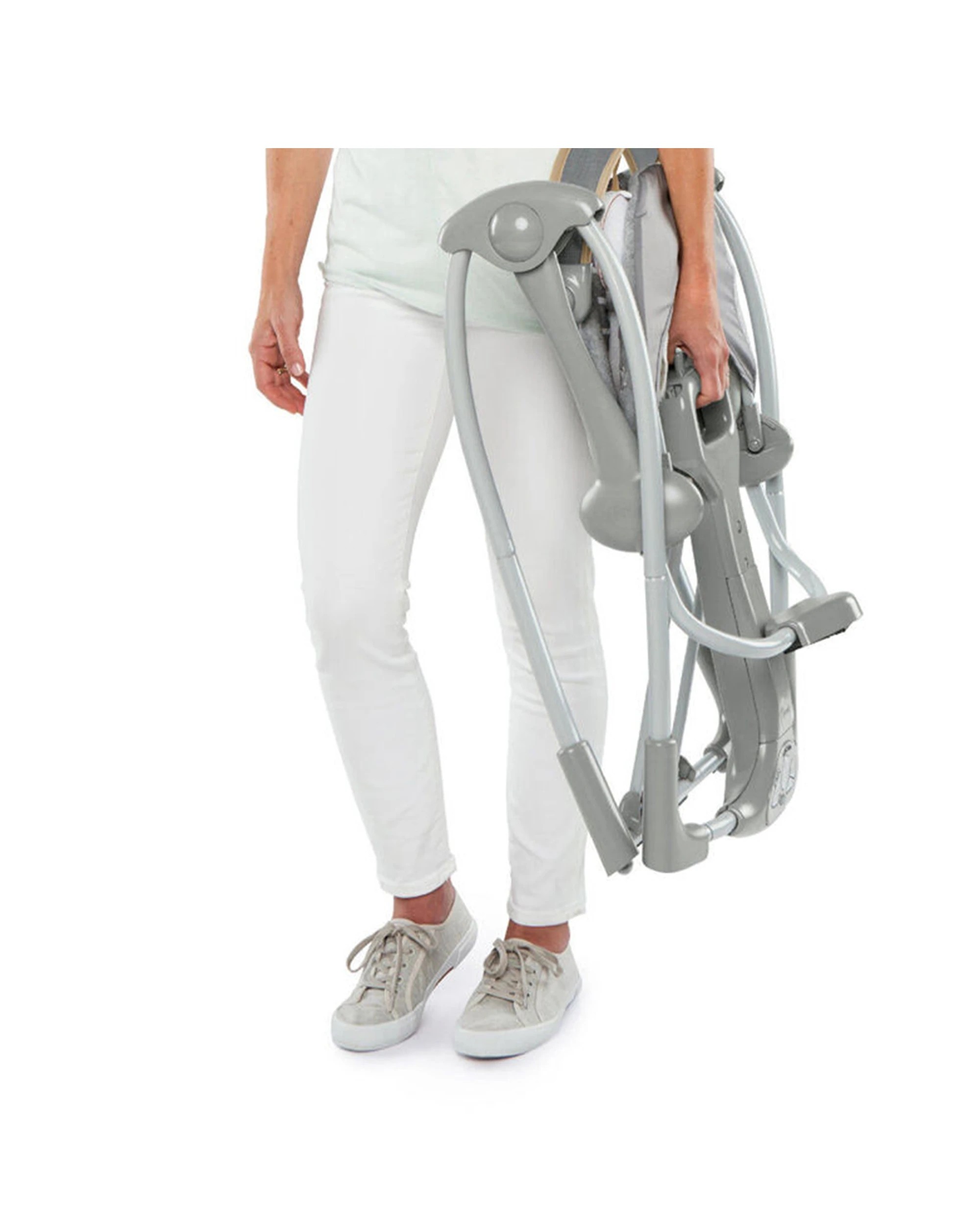 4 Ingenuity Boutique Collection Deluxe Swing N Go Portable Baby Swing 0-9m - Grey, 4 of 6