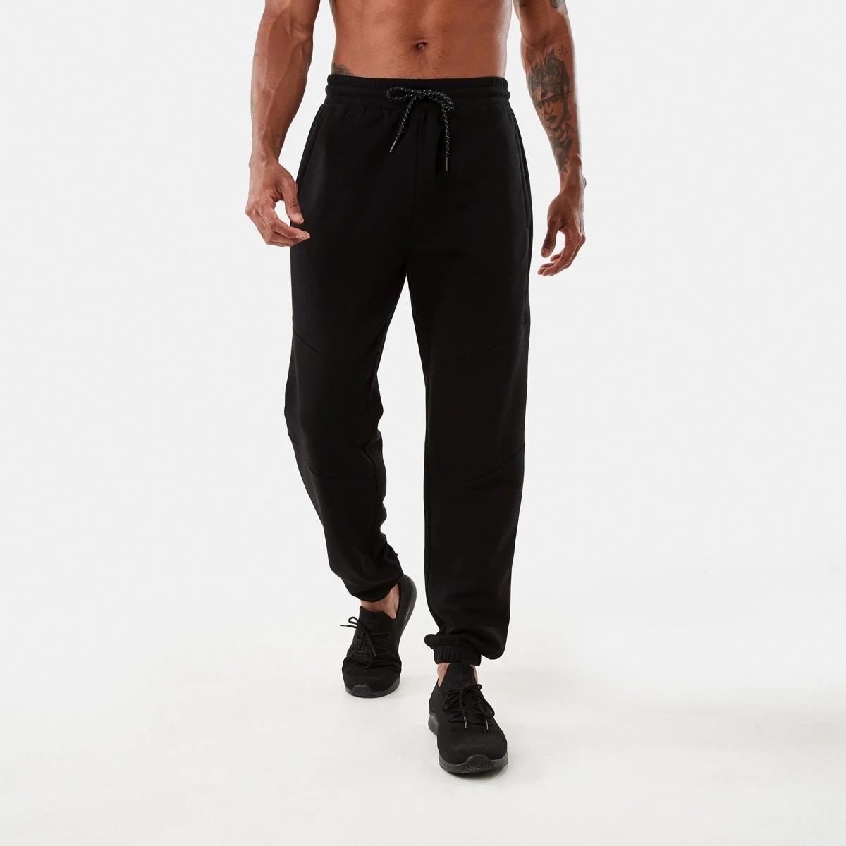 1 Active Mens Panel Trackpants BLACK, 1 of 6