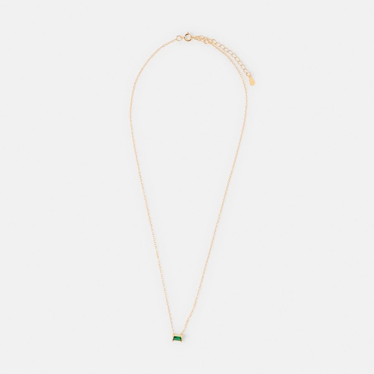 2 Gold Plated Sterling Silver Stone Necklace - Green Gold, 2 of 4