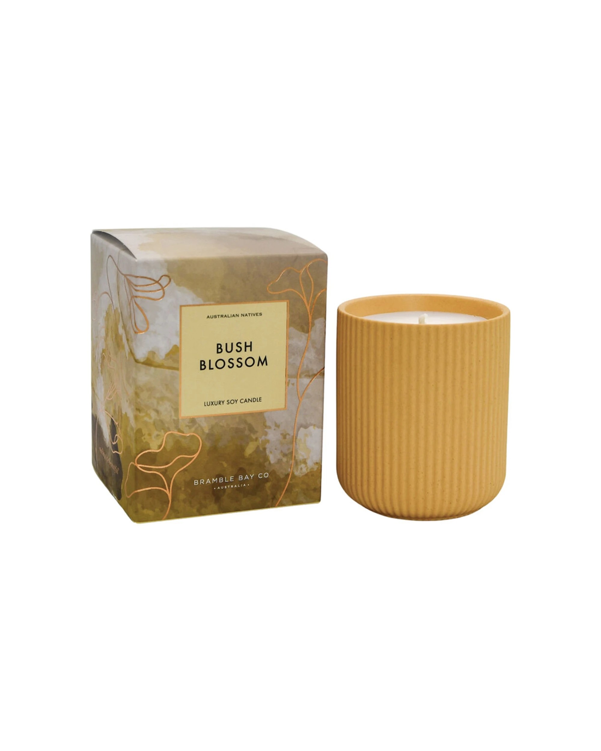 1 Bramble Bay Native Plum Bush Blossom Scented Ceramic Soy Wax Candle 270g - Yellow, 1 of 1