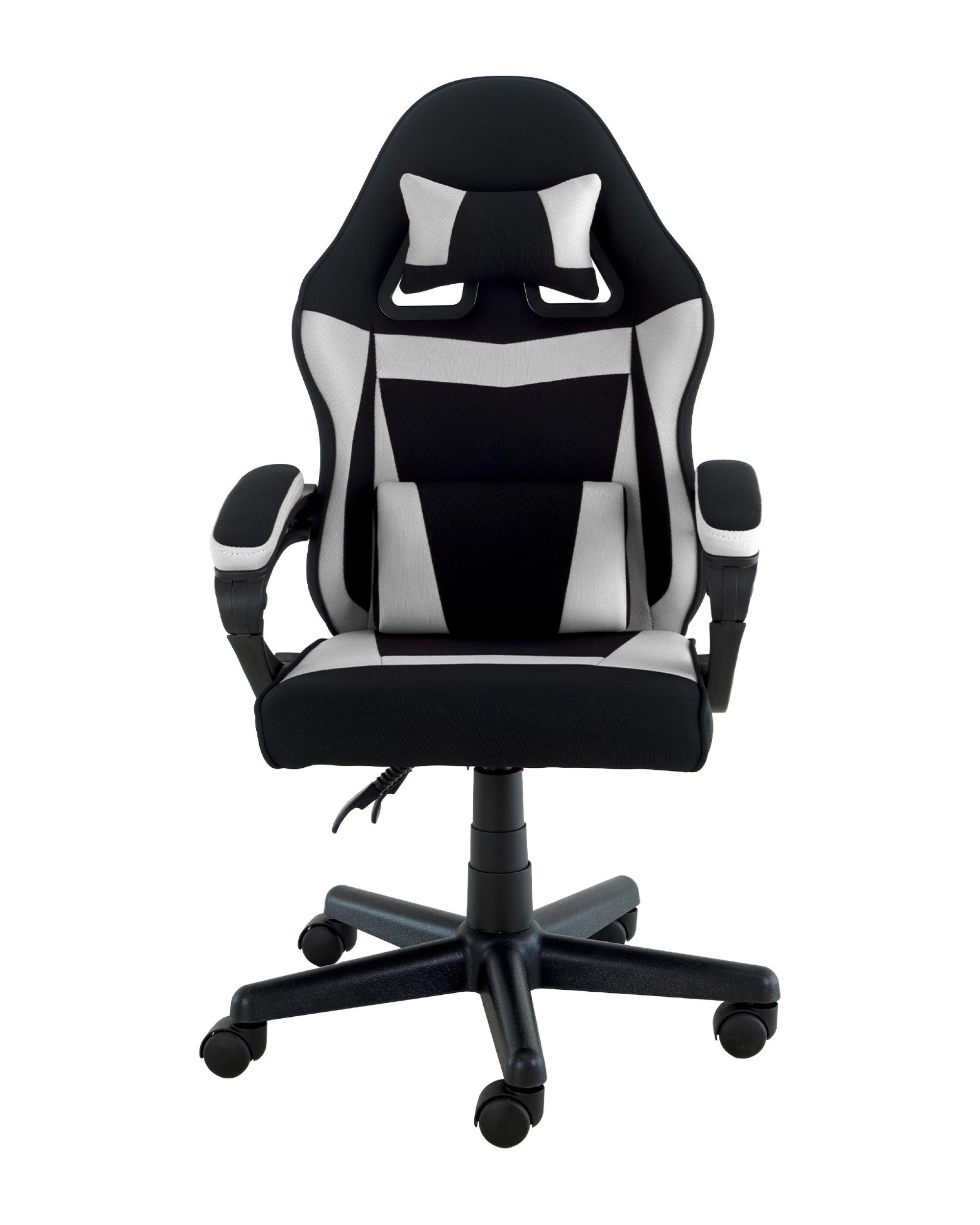 1 Sarantino Antre Kids Study Gaming Chair Black White Computer Seat Adjustable Height Ergonomic Support, Padded Armrest, 1 of 6
