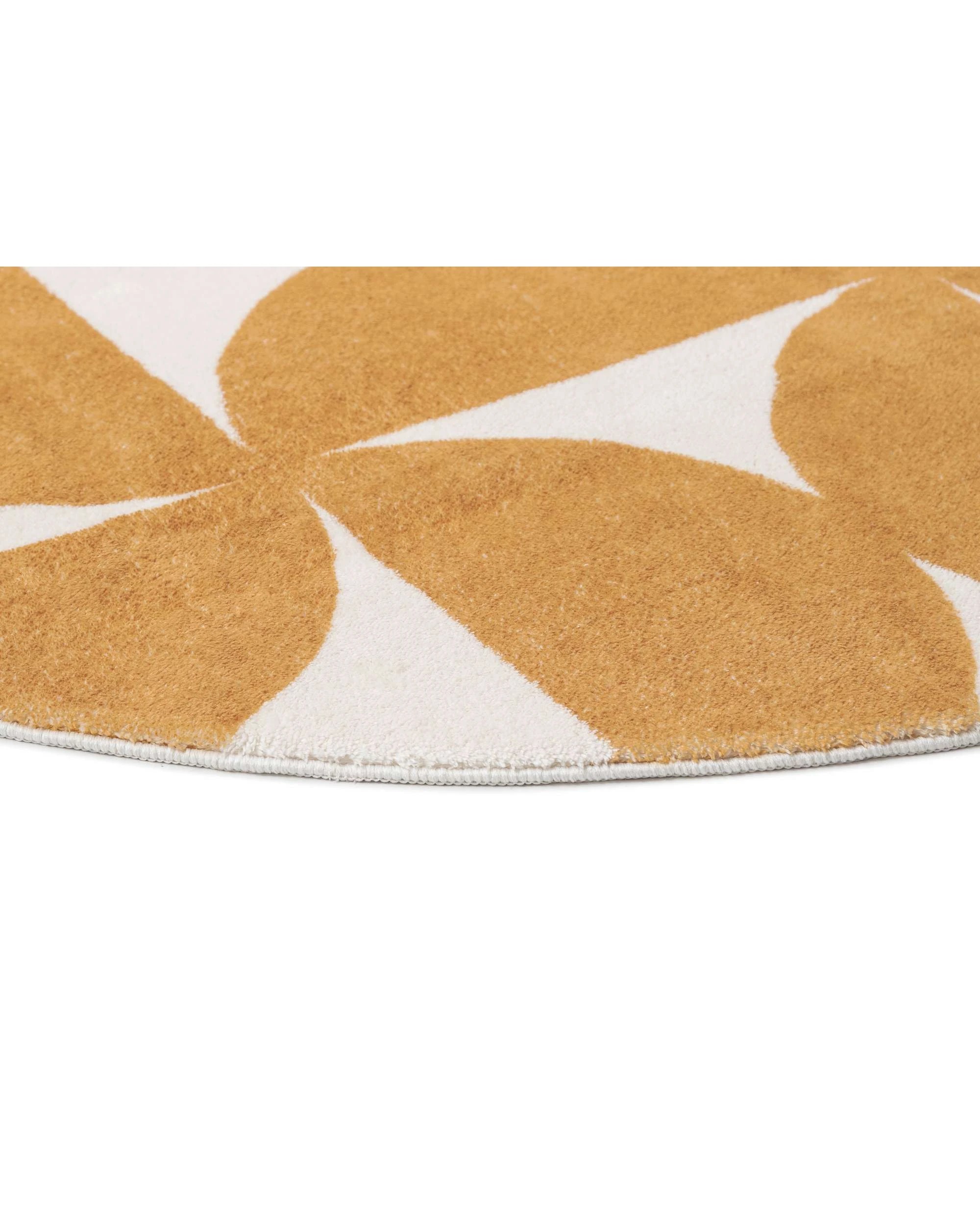 3 Loopsie Almere Geometric Washable Round Rug-120cm x 120cm - Gold, 3 of 4