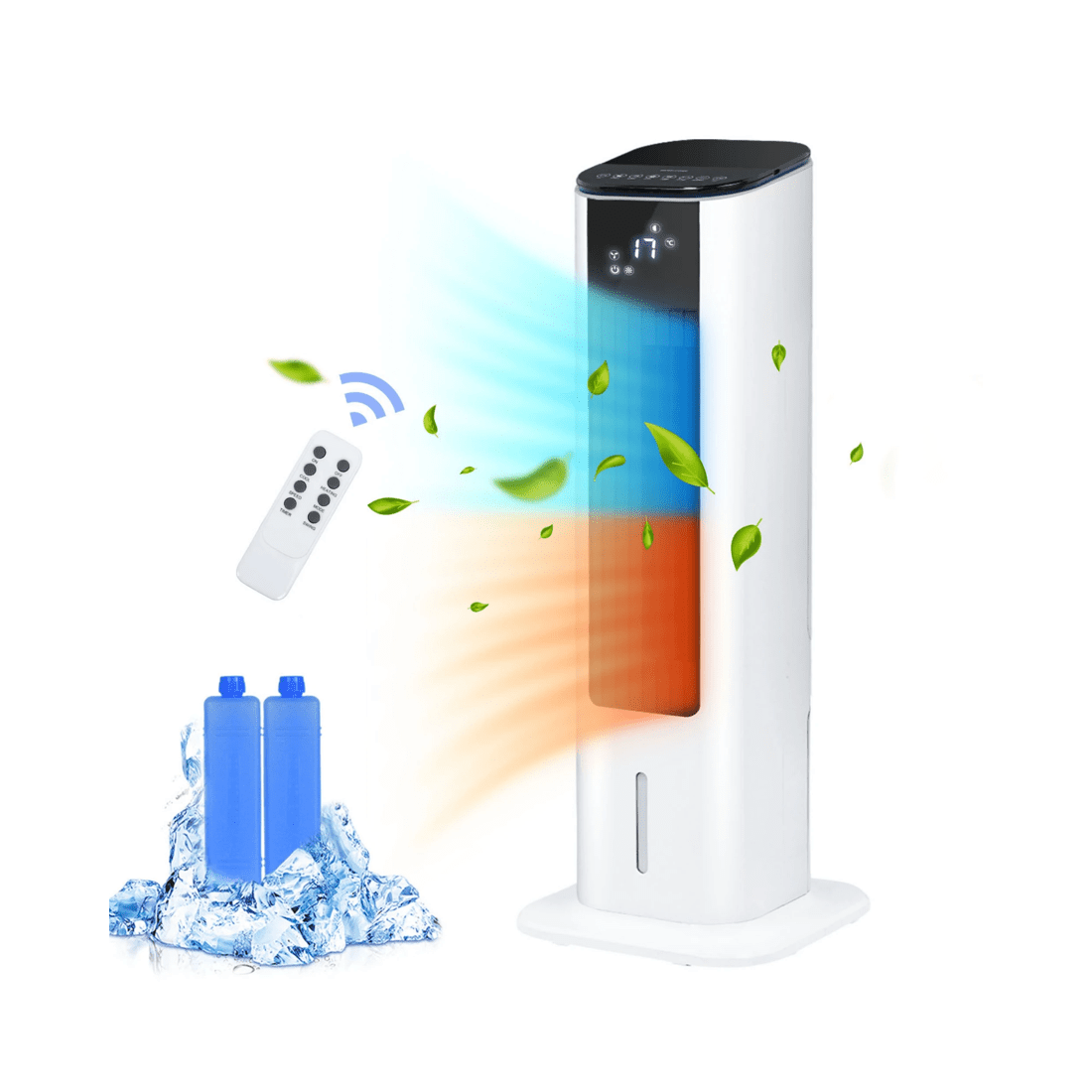 1 Advwin Air Cooler & Heater Fan, 4-in-1 Portable Oscillating Fan, With 3.5l Tank, Humidifier, 12h Timer For Home, Office, 1 of 7