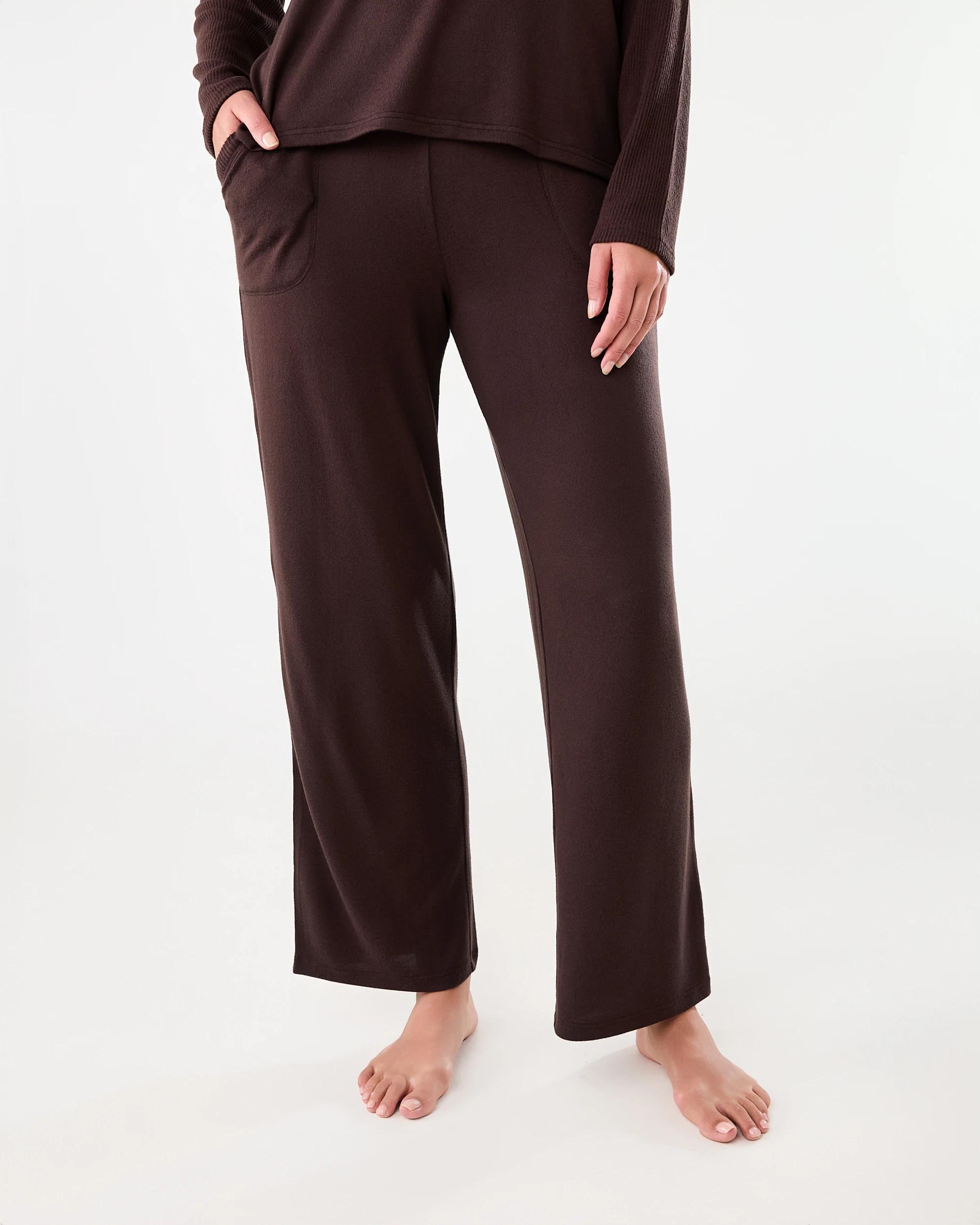 1 Super Soft Rib Trim Lounge Pants Choc Chip, 1 of 7