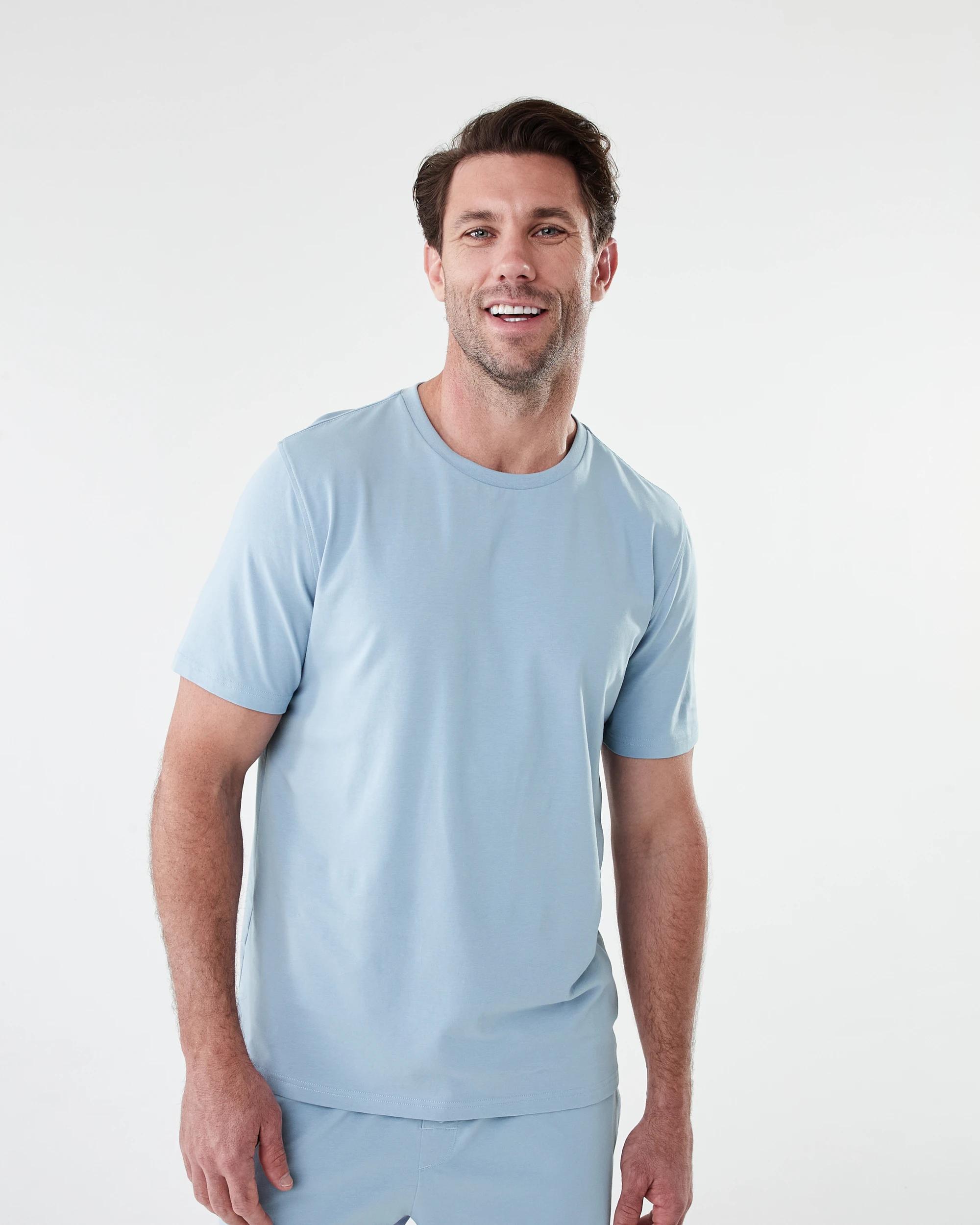 1 Cotton Elastane Sleep Top FOG BLUE, 1 of 6