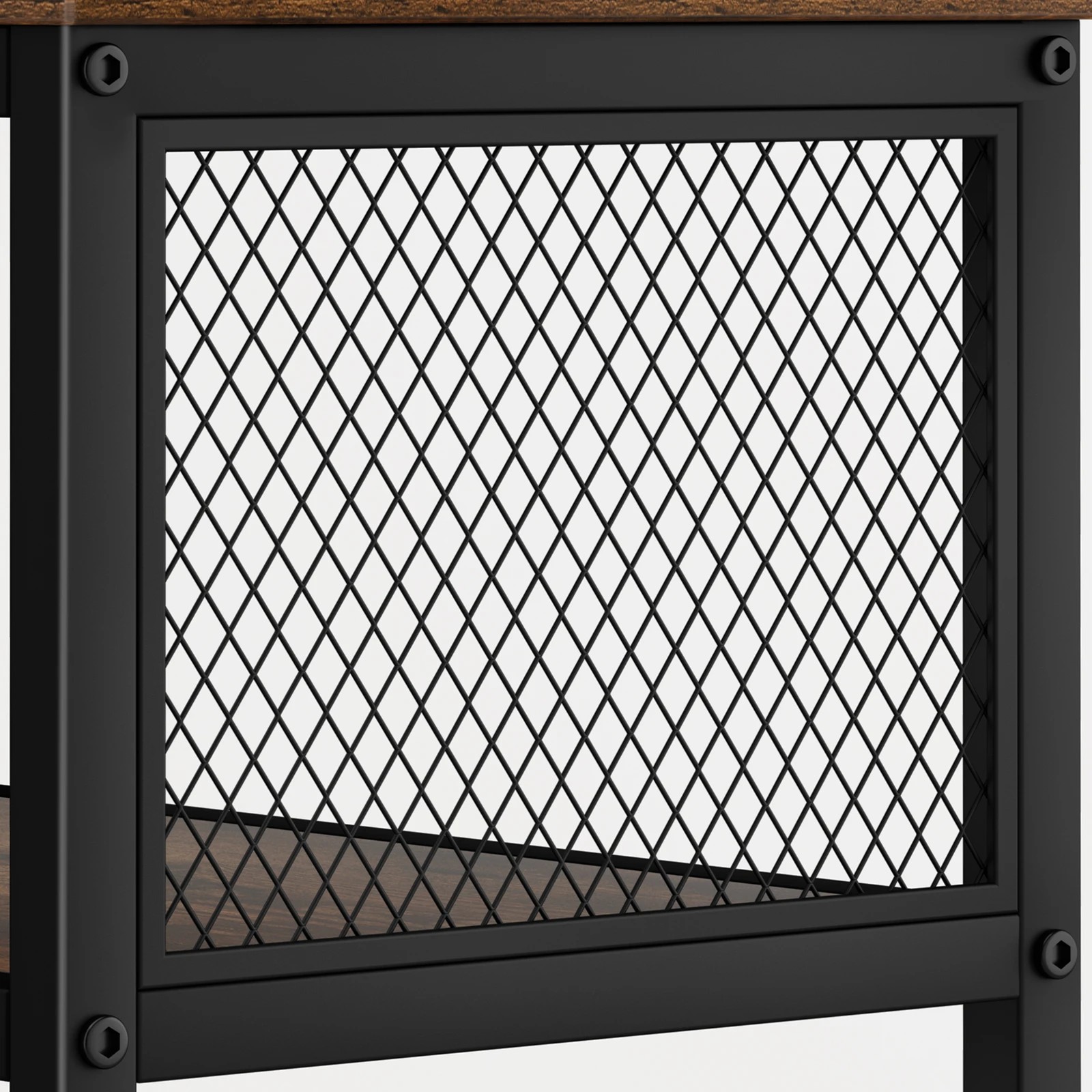 5 Alfordson Console Table Entry Storage Rack Industrial Wooden 3-tier Shelf - Oak, 5 of 10