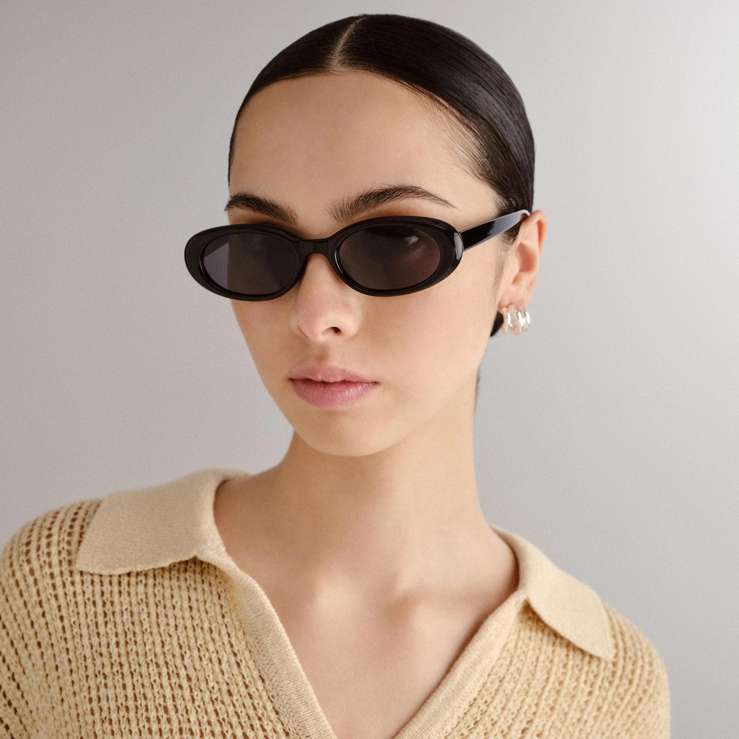 2 SOLARIZED® Slim Fit Oval Sunglasses BLACK, 2 of 2