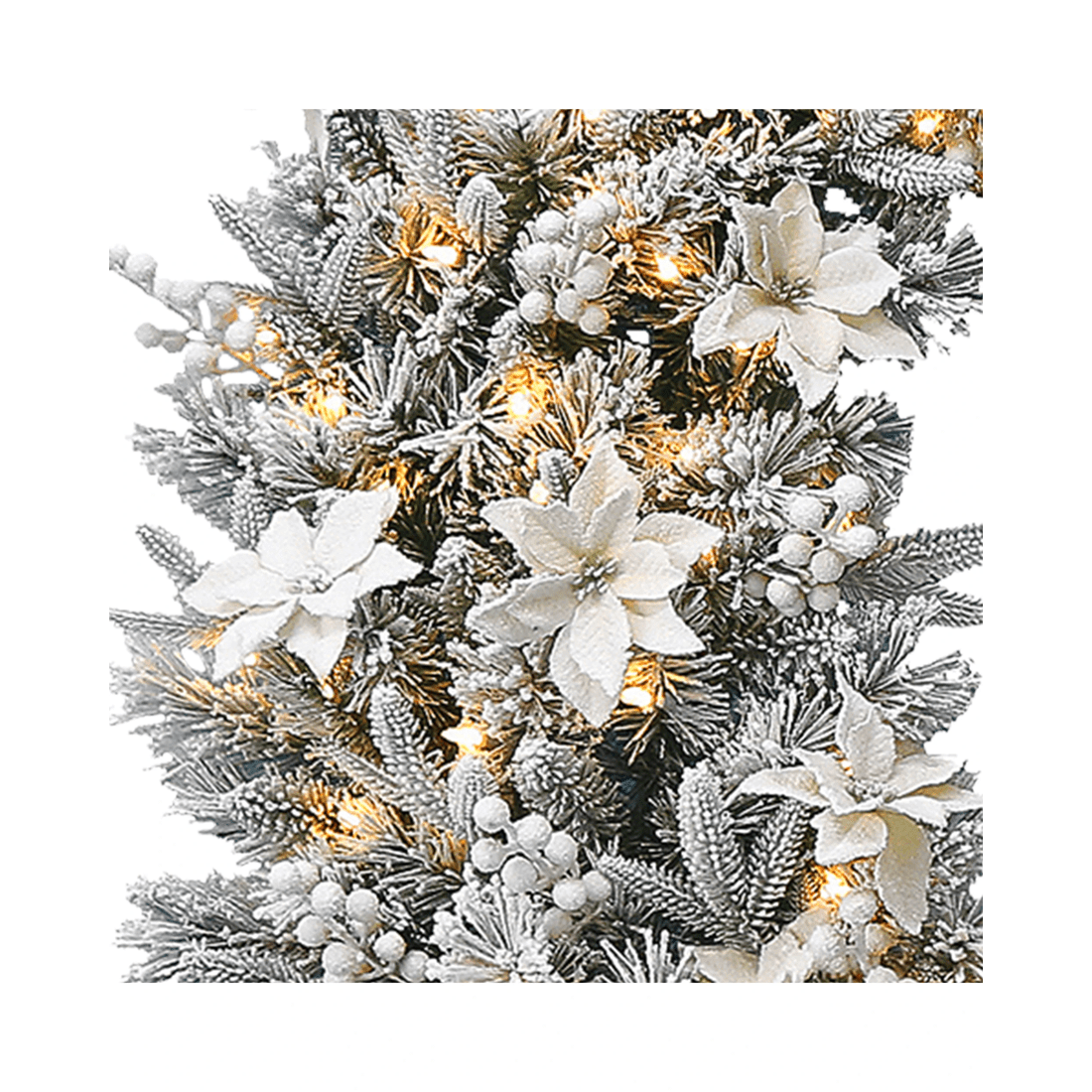 2 Christabelle 61cm Snow Christmas Wreath Colonial With Led Lights Front Door Decoration Ornament, 2 of 5