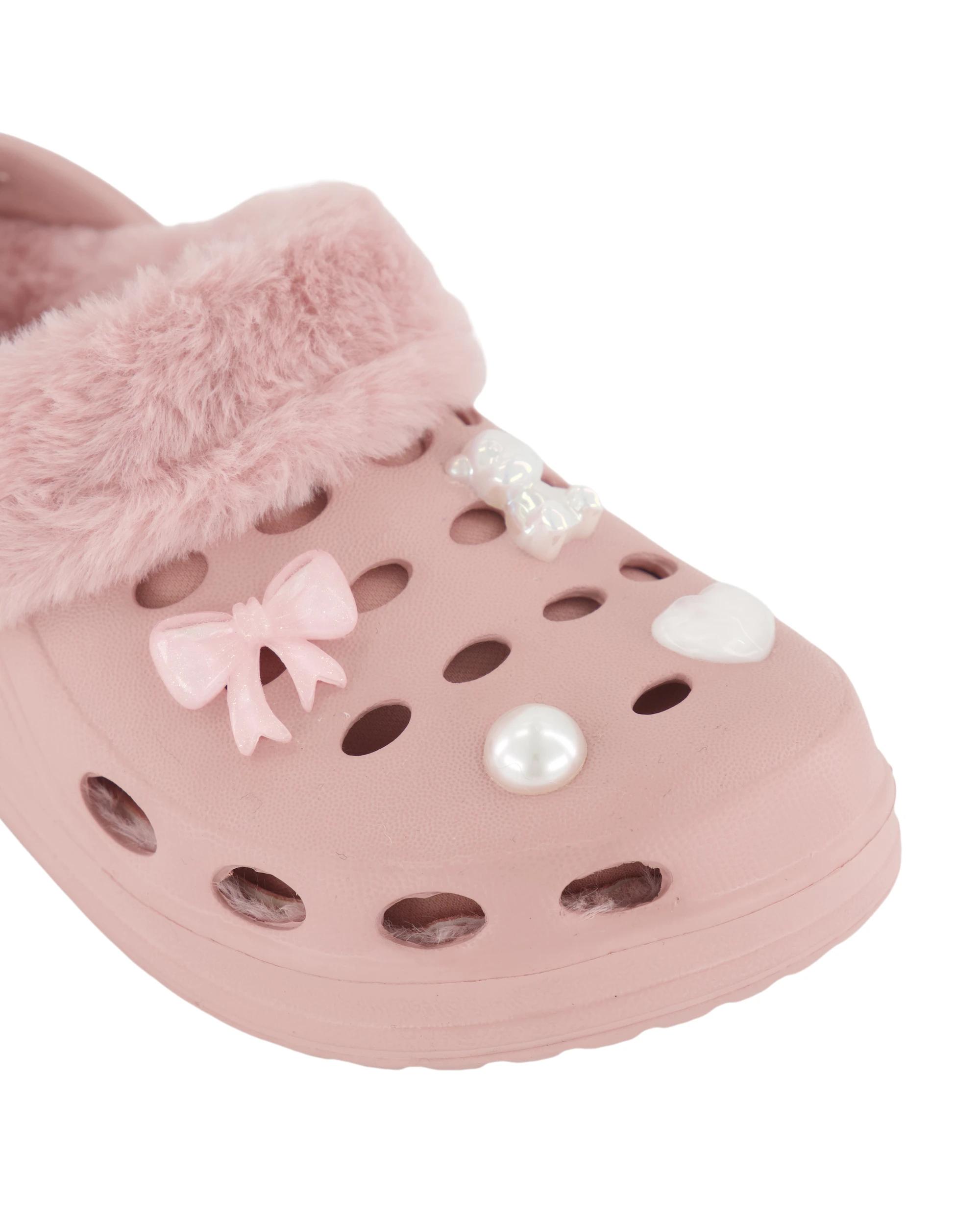 3 Senior Faux Fur Lined Clogs Pink Jewel, 3 of 3