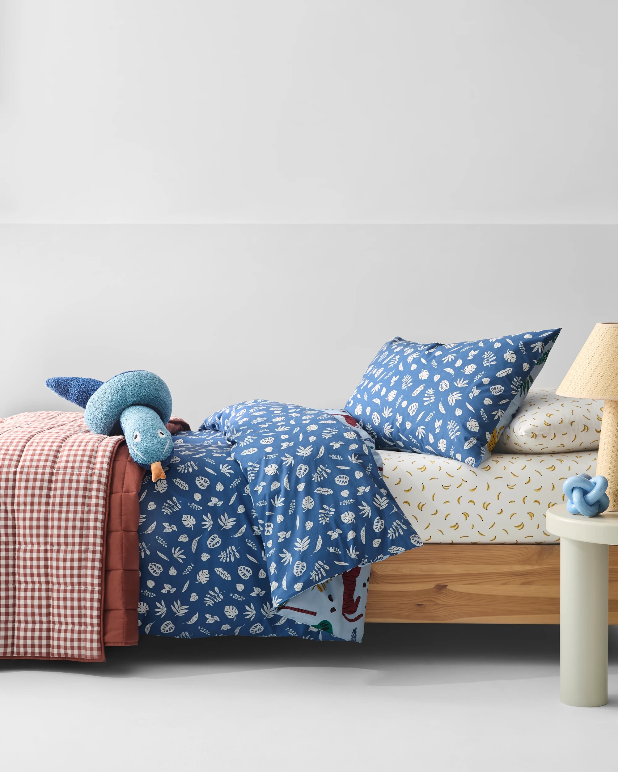 1 Target Arlen Jungle Australian Cotton Kids Quilt Cover Set - Single Bed - Blue, 1 of 9