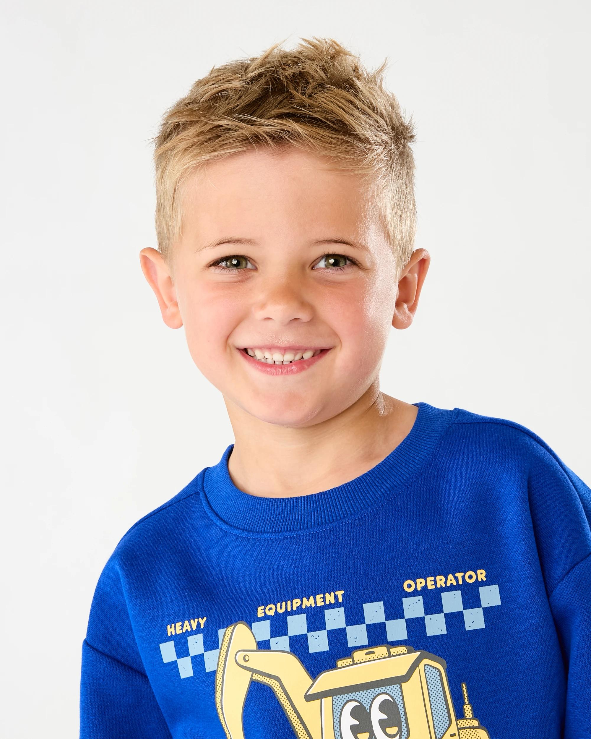 3 Print Crew Neck Sweatshirt Blu Digger, 3 of 7