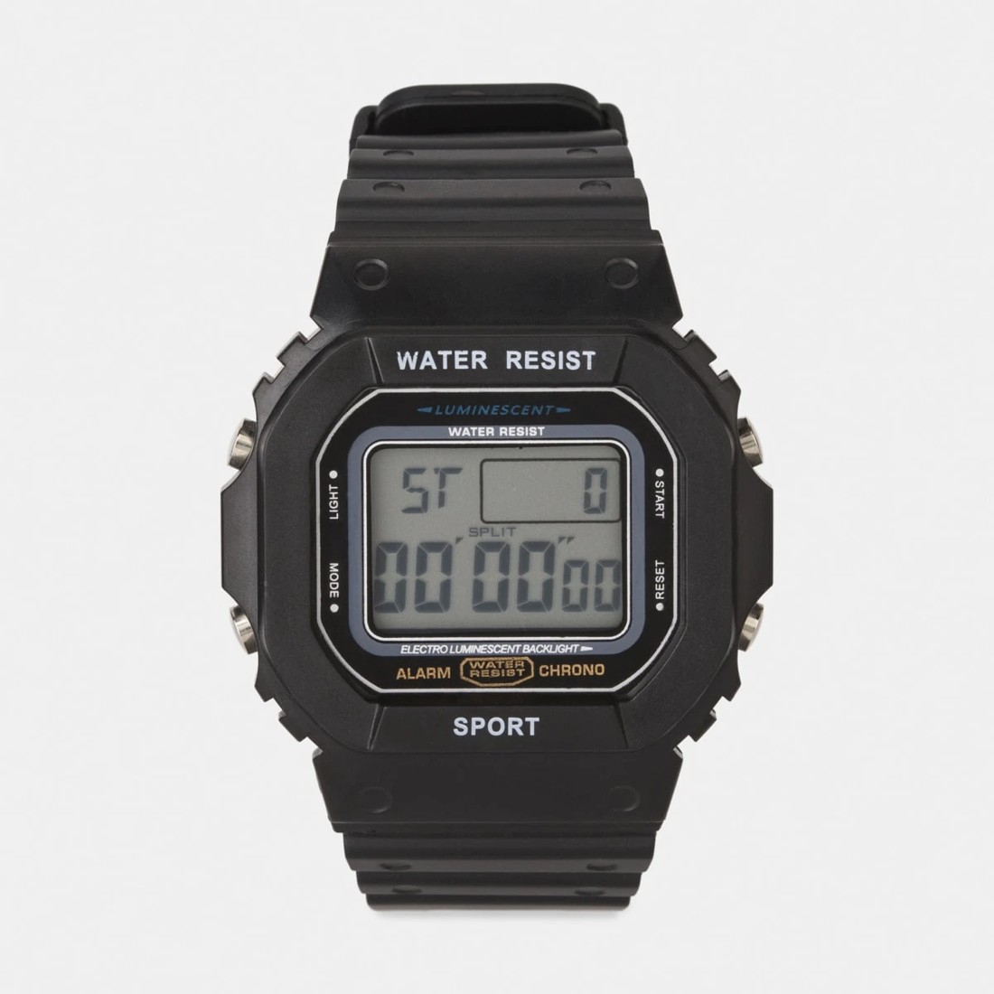 1 Square Digital Watch - Black, 1 of 5