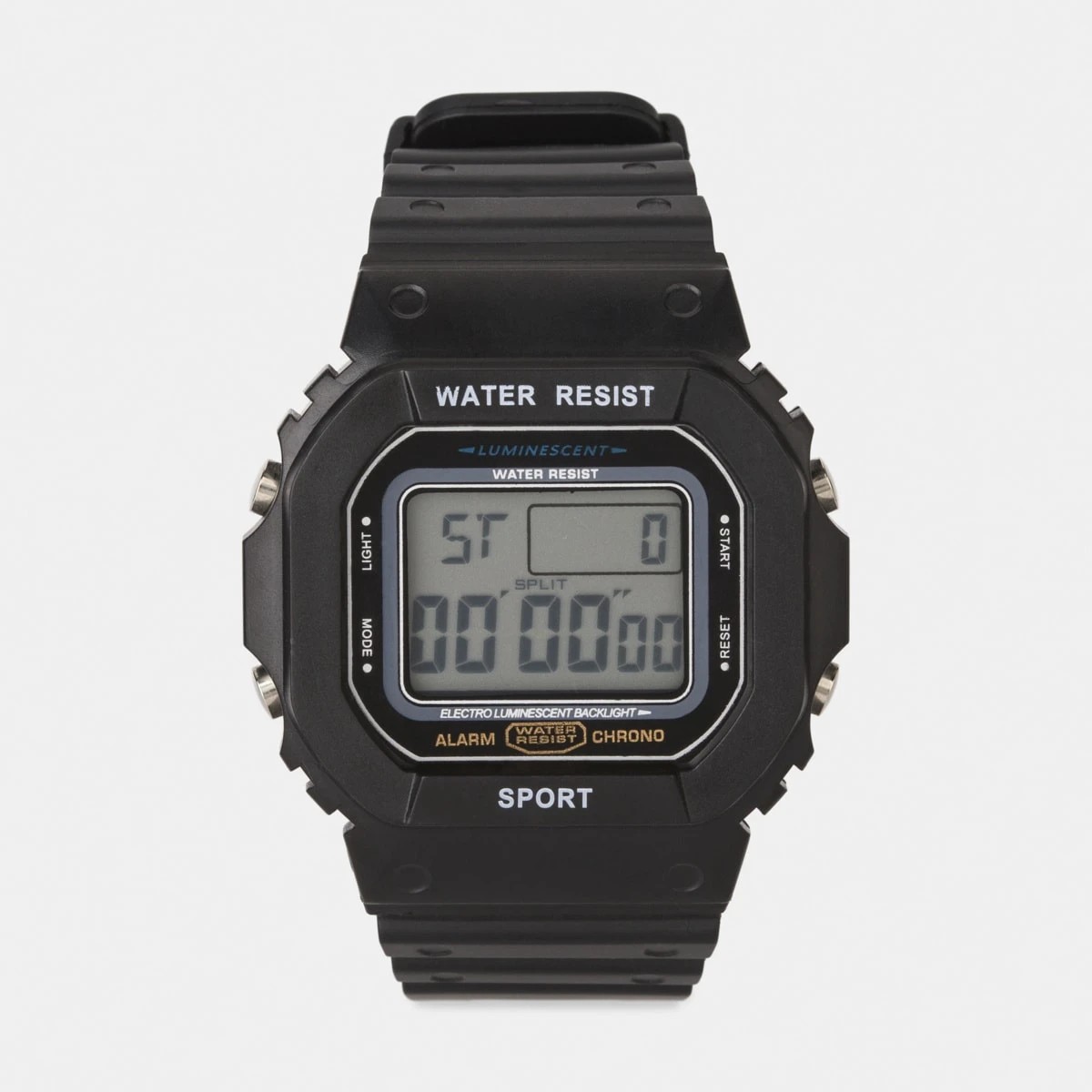 1 Square Digital Watch - Black, 1 of 5