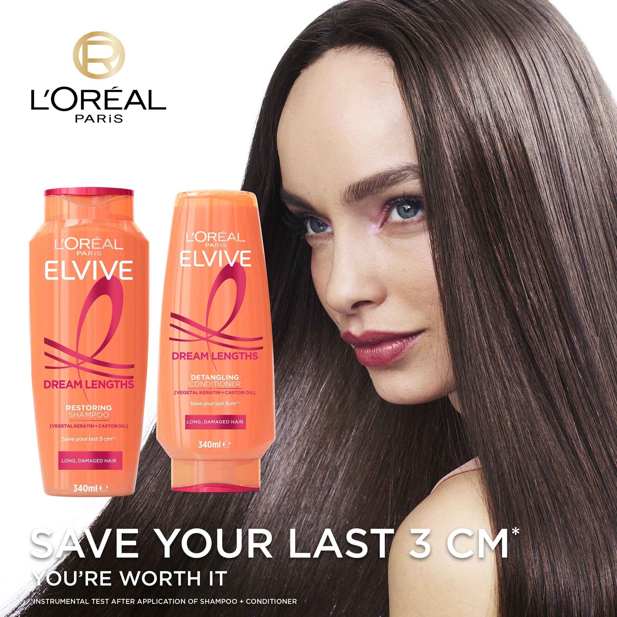 3 L'Oreal Paris Elvive Dream Lengths Restoring Shampoo 340ml - Vegetal Keratin and Castor Oil, 3 of 6