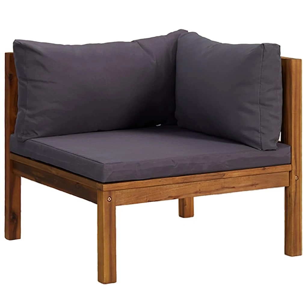 2 Vidaxl 6 Piece Garden Lounge Set With Cushion Solid Acacia Wood - Grey, 2 of 8