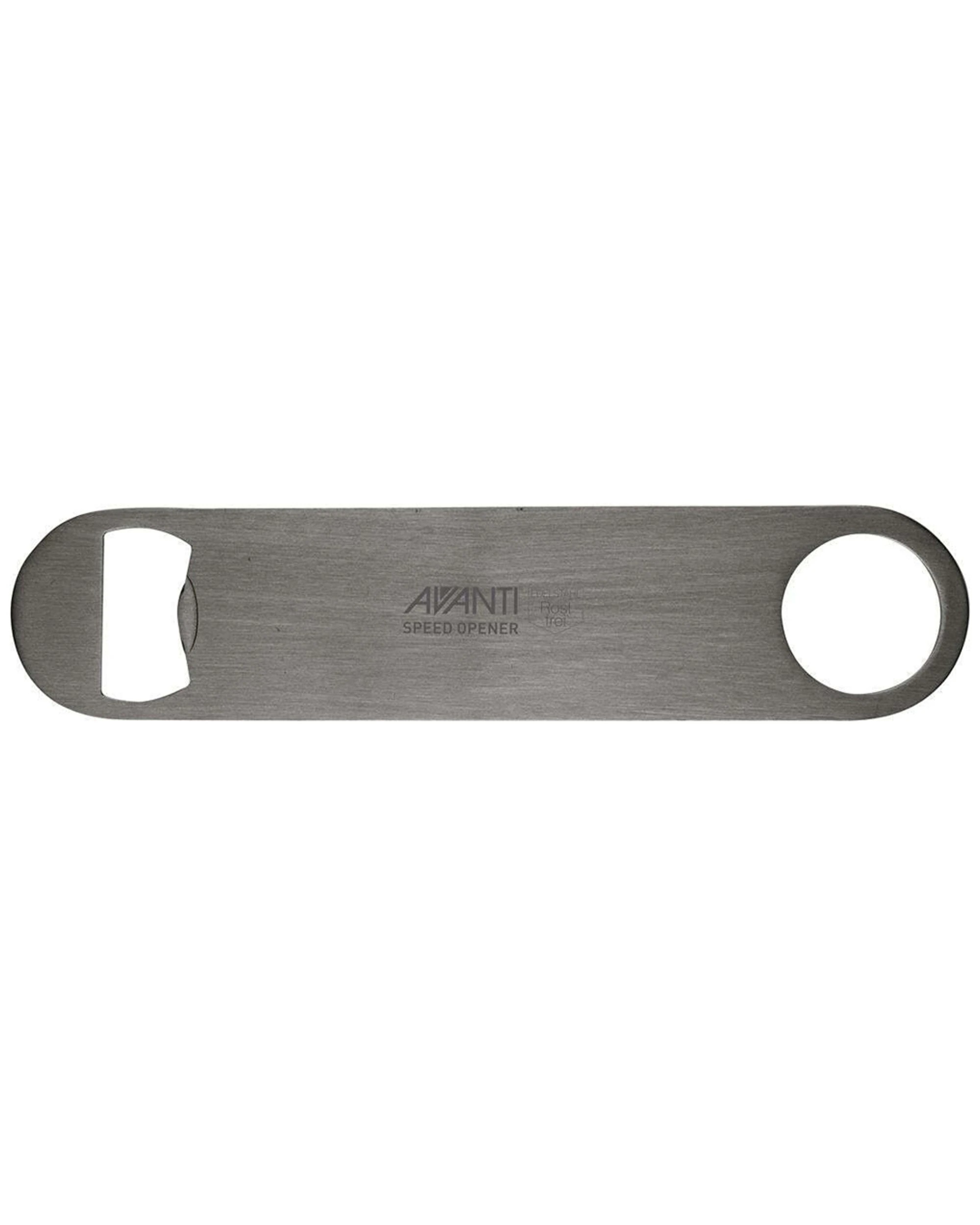 1 Avanti Speed Bottle Opener Stainless Steel Flat Design With Hanging Hole - Silver, 1 of 3