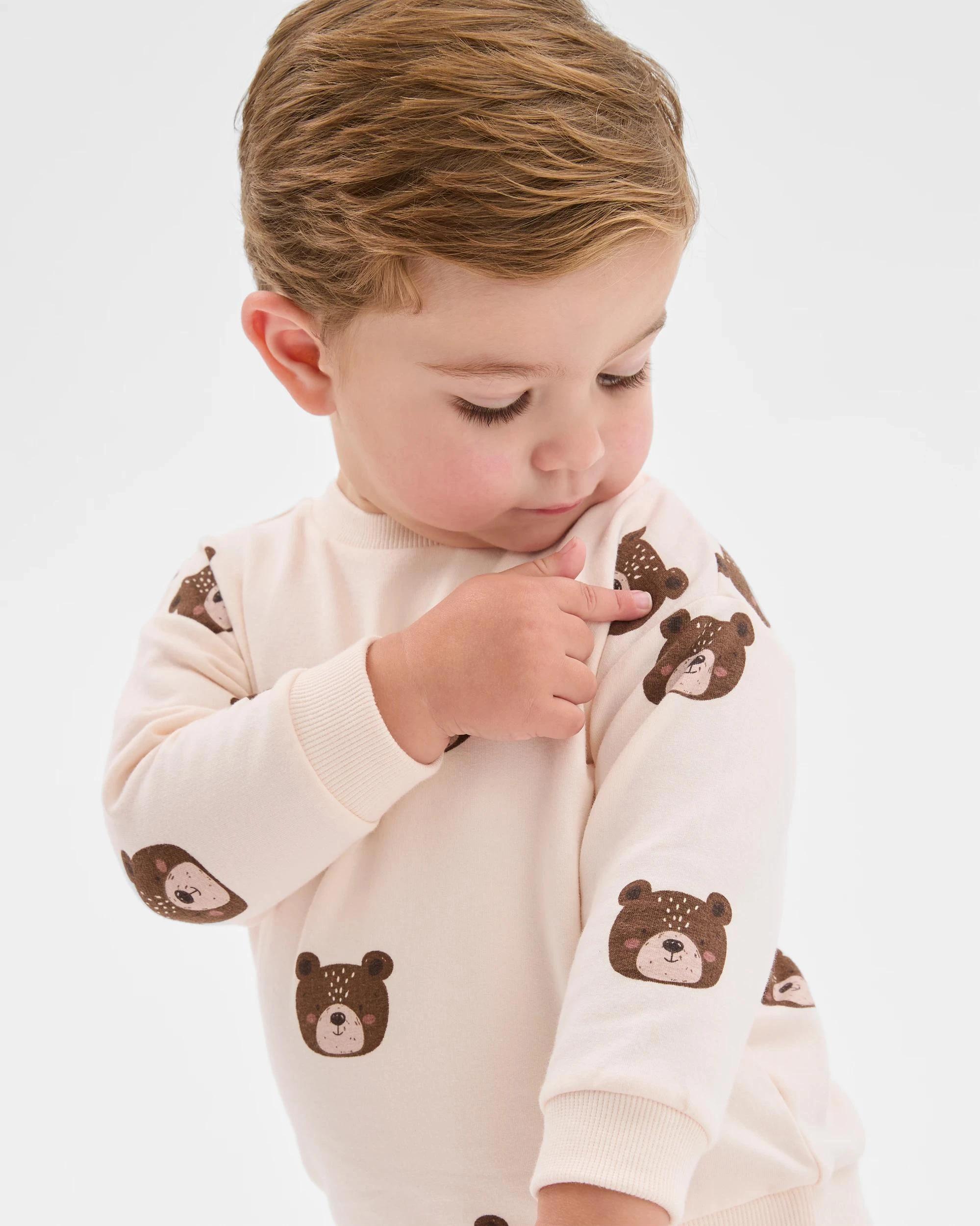 2 Target Baby Baby Organic Cotton Fleece Top and Rib Leggings Set BEARS, 2 of 5