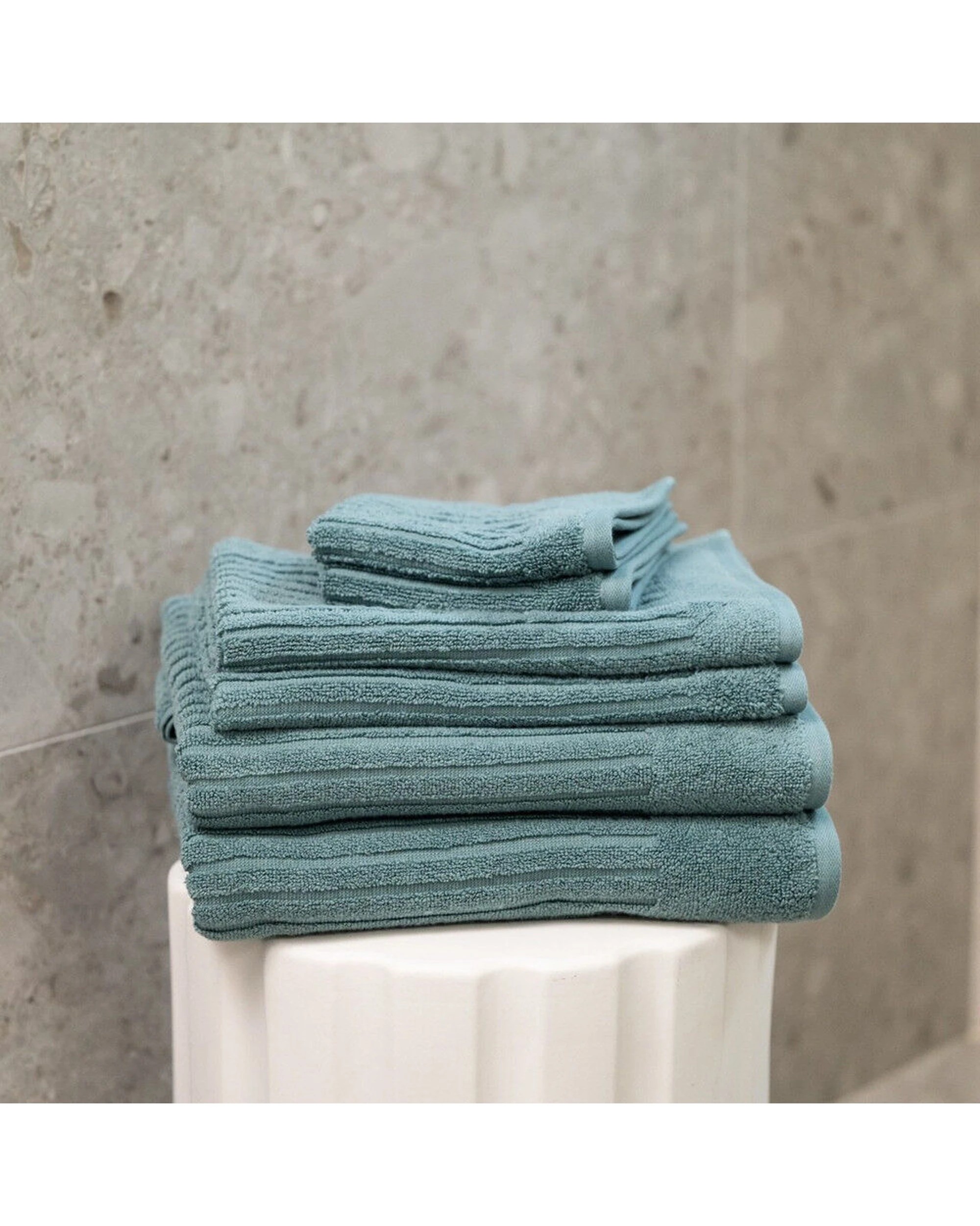 5 Canningvale Caressa 6pc Bath Hand Face Washers Towel Set Mineral - Green, 5 of 5