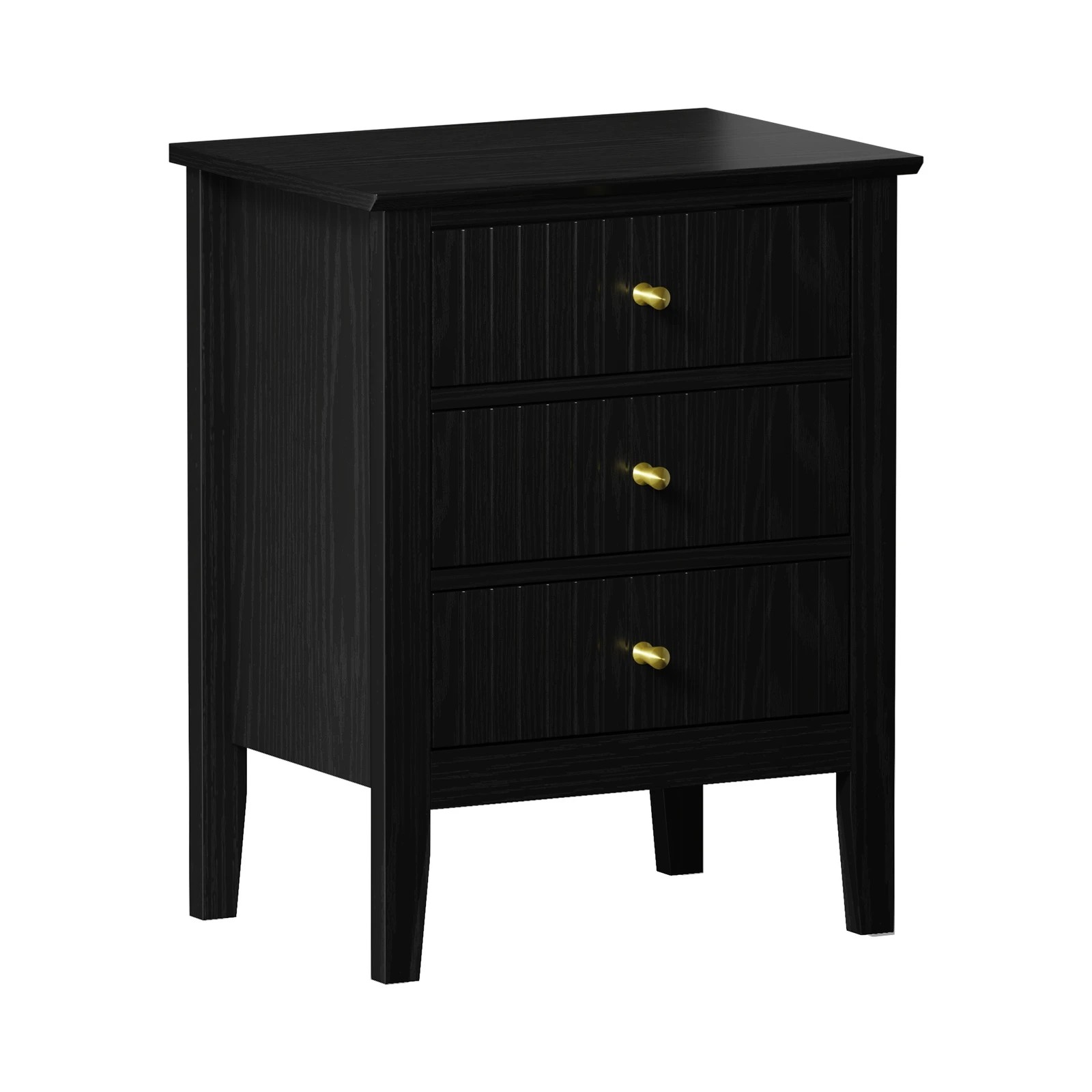 6 Oikiture Bedside Table 3 Drawers Side End Storage Furniture Nightstand
 - Black, 6 of 10