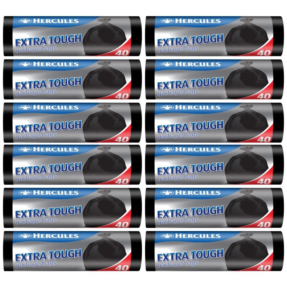 1 Hercules Extra Tough Garbage Bags XL 56L 480Pk, 1 of 2