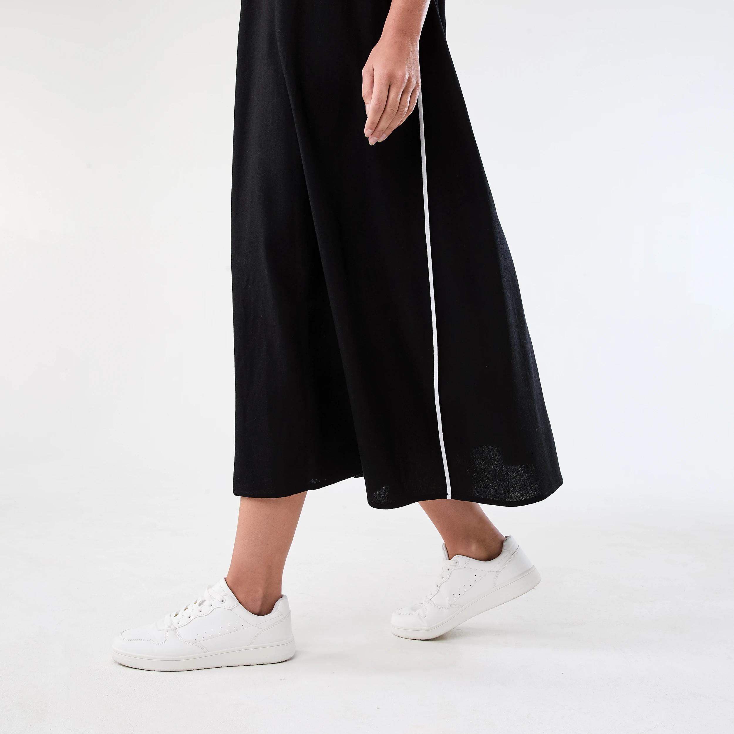 7 Sleeveless Trim Detail Maxi Dress Black, 7 of 7