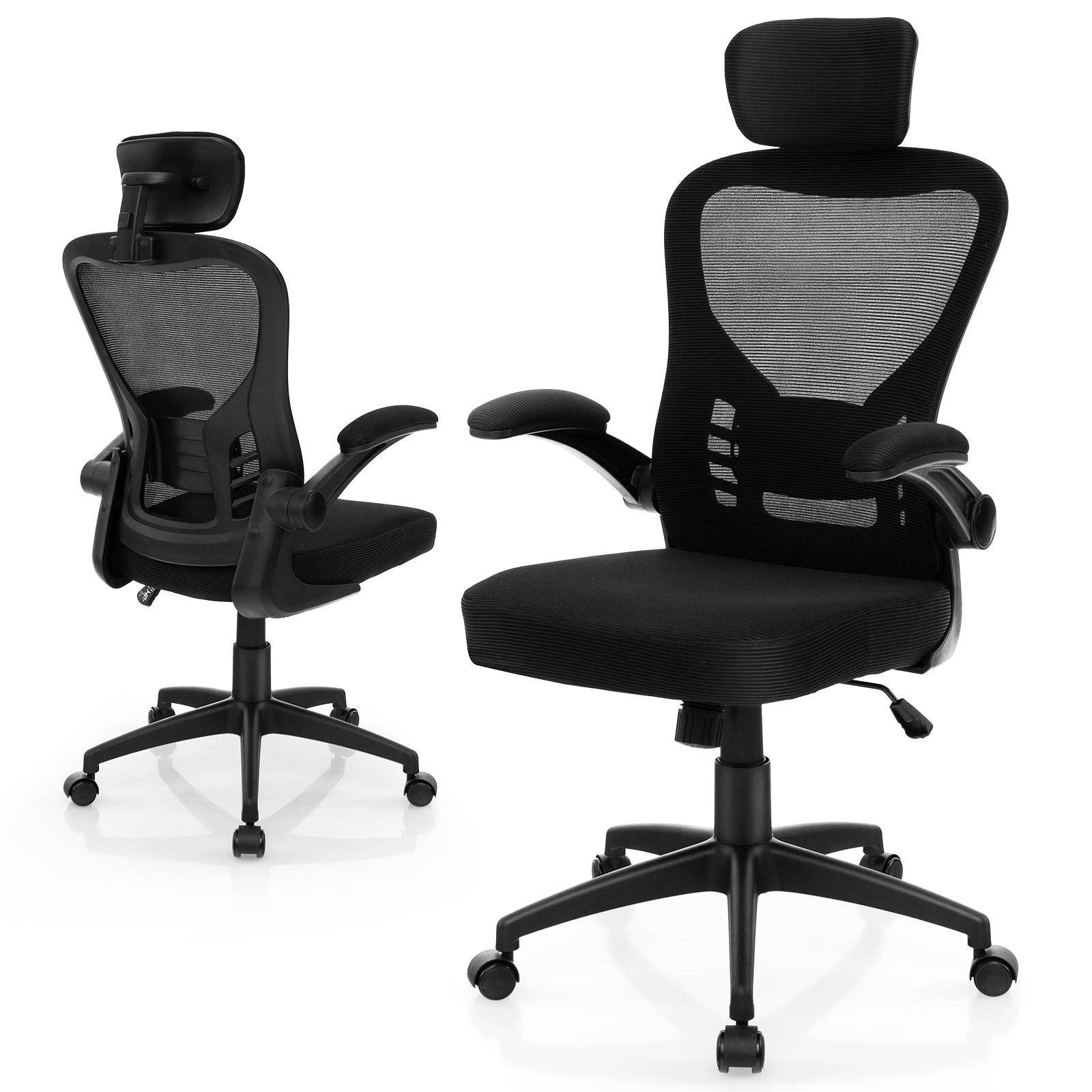 1 Costway Office Chair Mesh Seat Executive Armchair Ergonomic Support High Back Net, 1 of 1