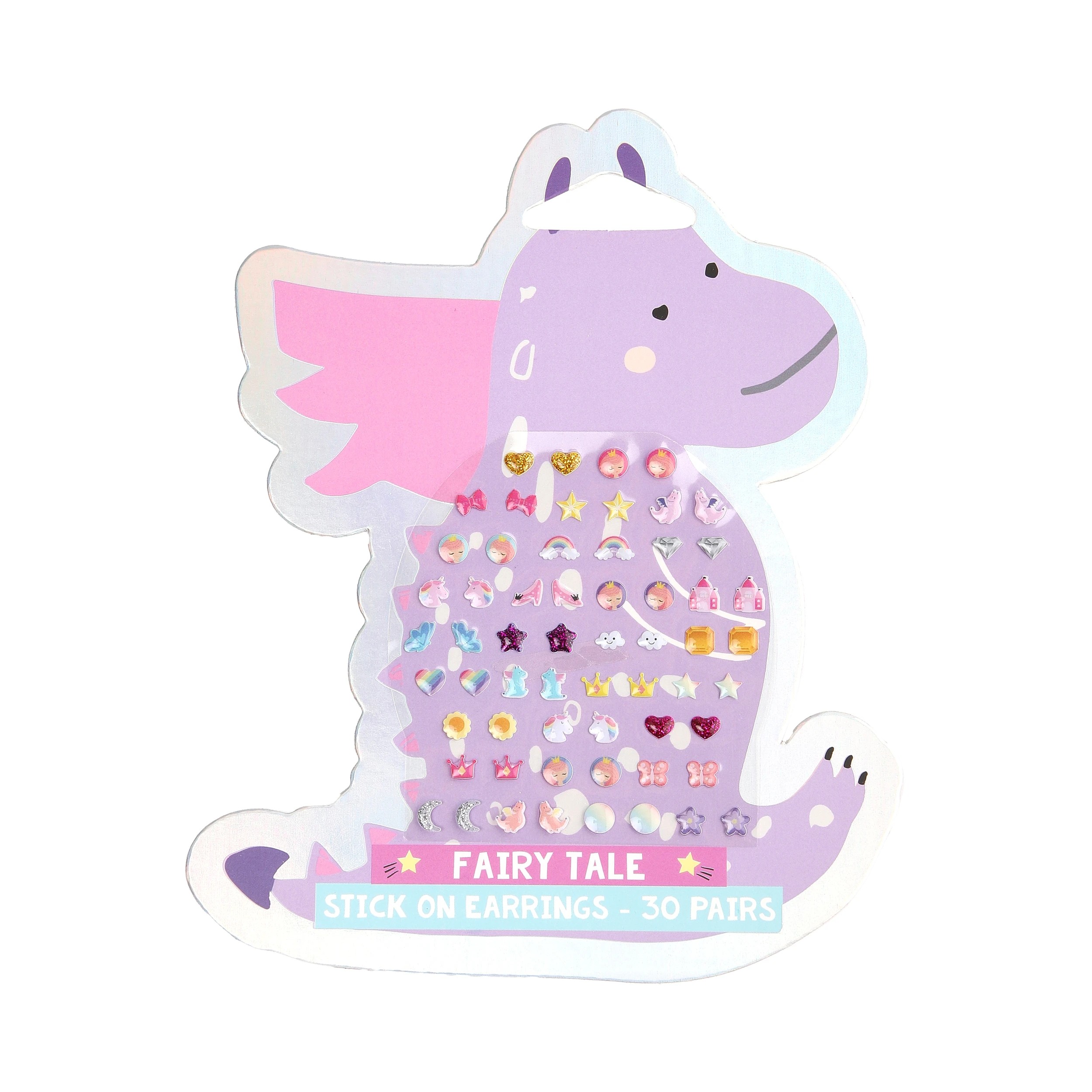1 Mini Me 30 Pack Fairy Tale Dragon Stick On Earrings, 1 of 2