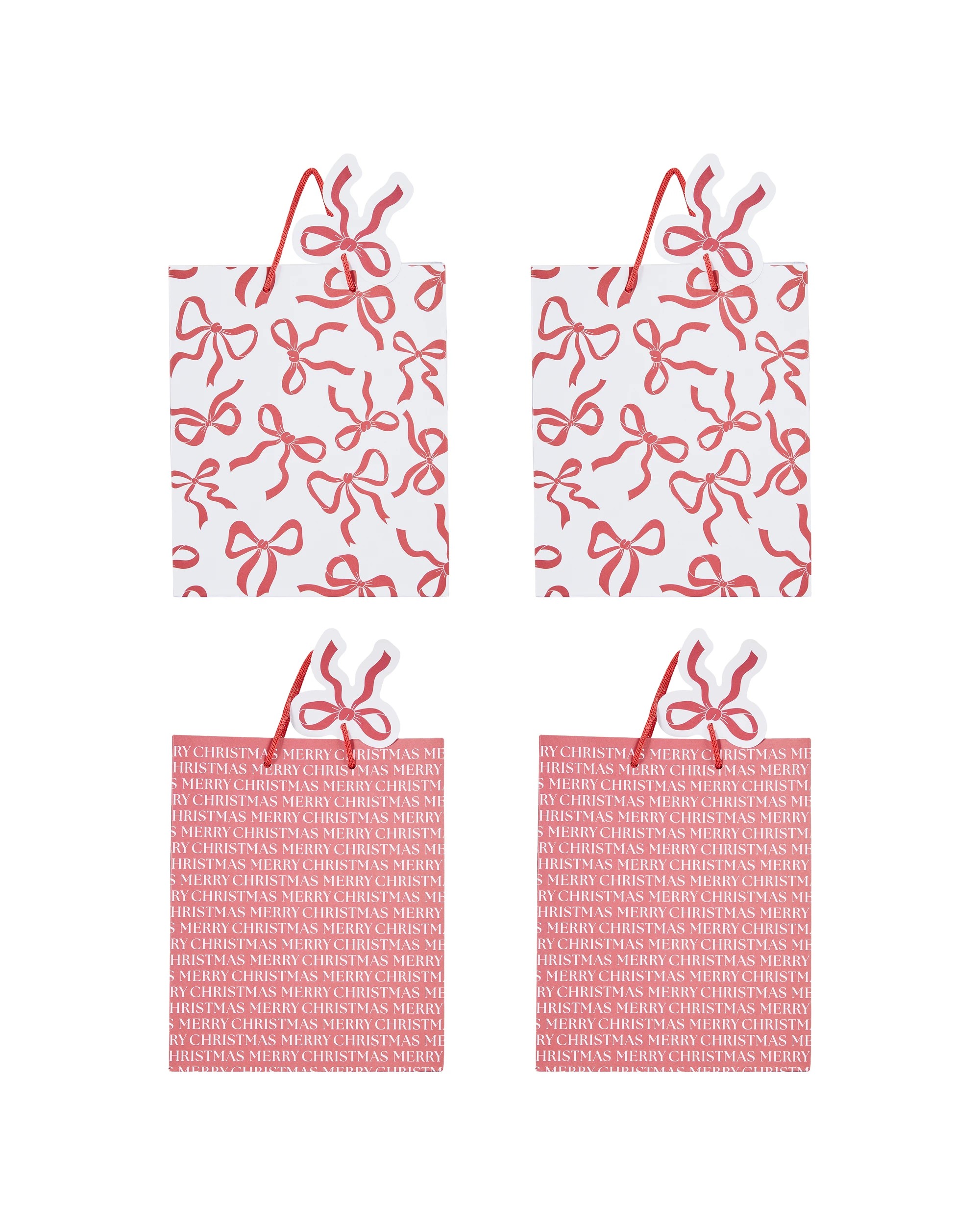 2 4 Pack Bows Medium Gift Bags, 2 of 3