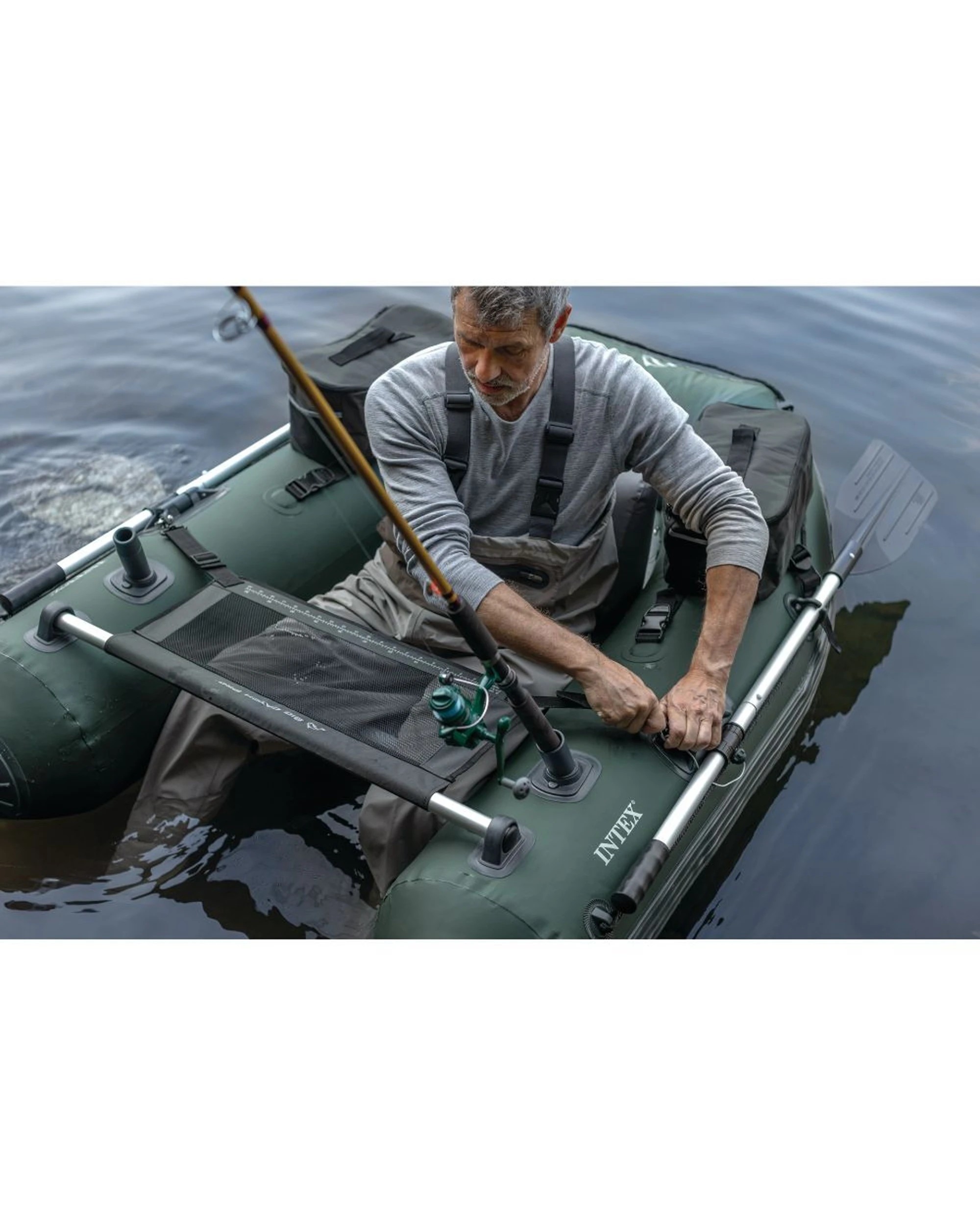 9 Intex Big Catch Pro Durable Outdoor Water Fishing Tube With Rod Holders - Multi, 9 of 9