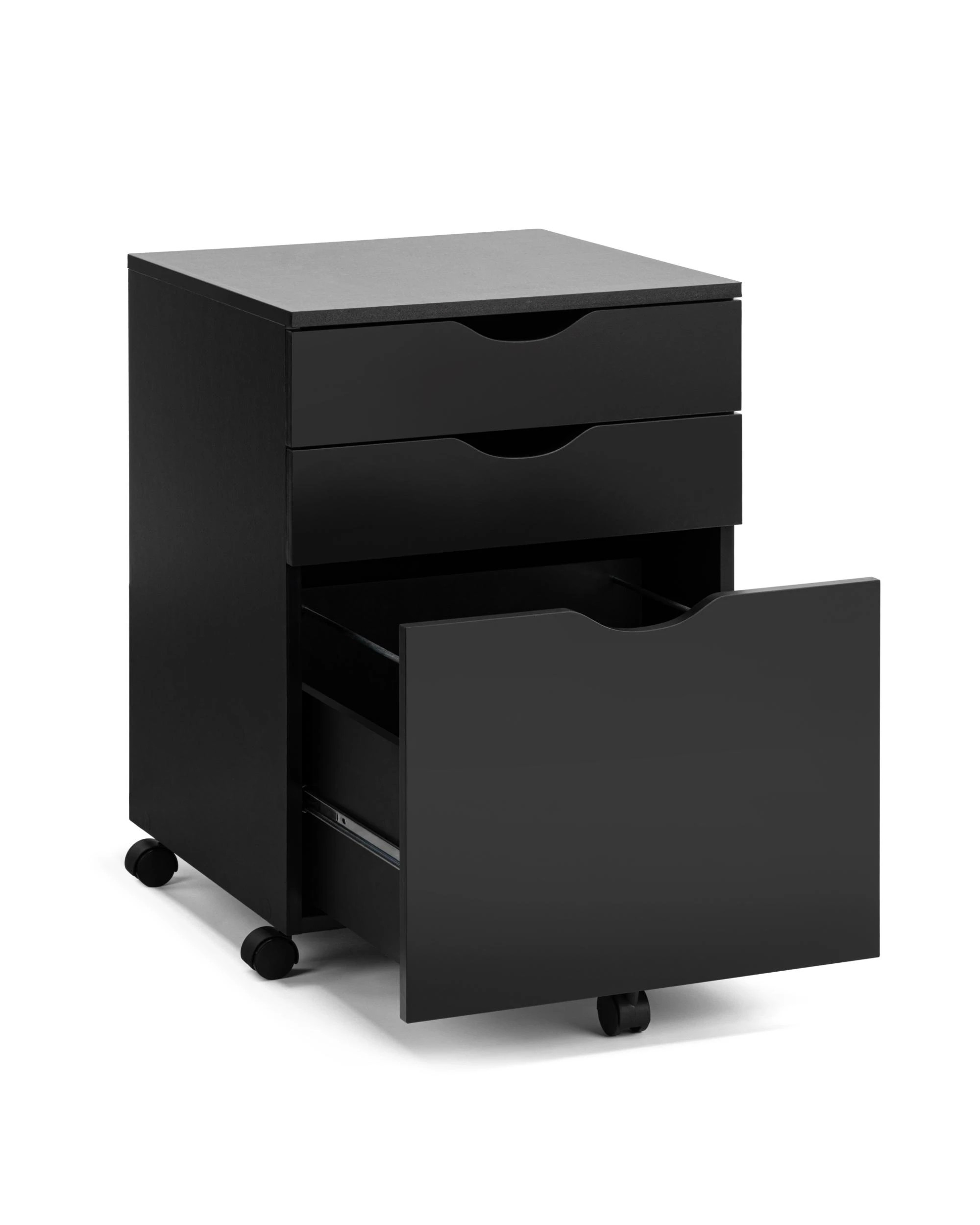 4 Kodu Filing Cabinet Storage 3 Drawers Home Office Mobile Pedestal - Black, 4 of 8