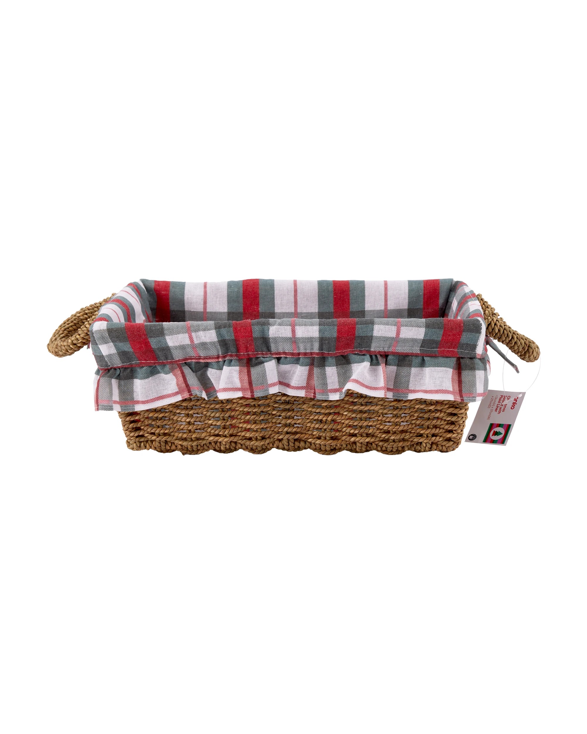 5 Christmas Basket with Plaid Liner, 5 of 5