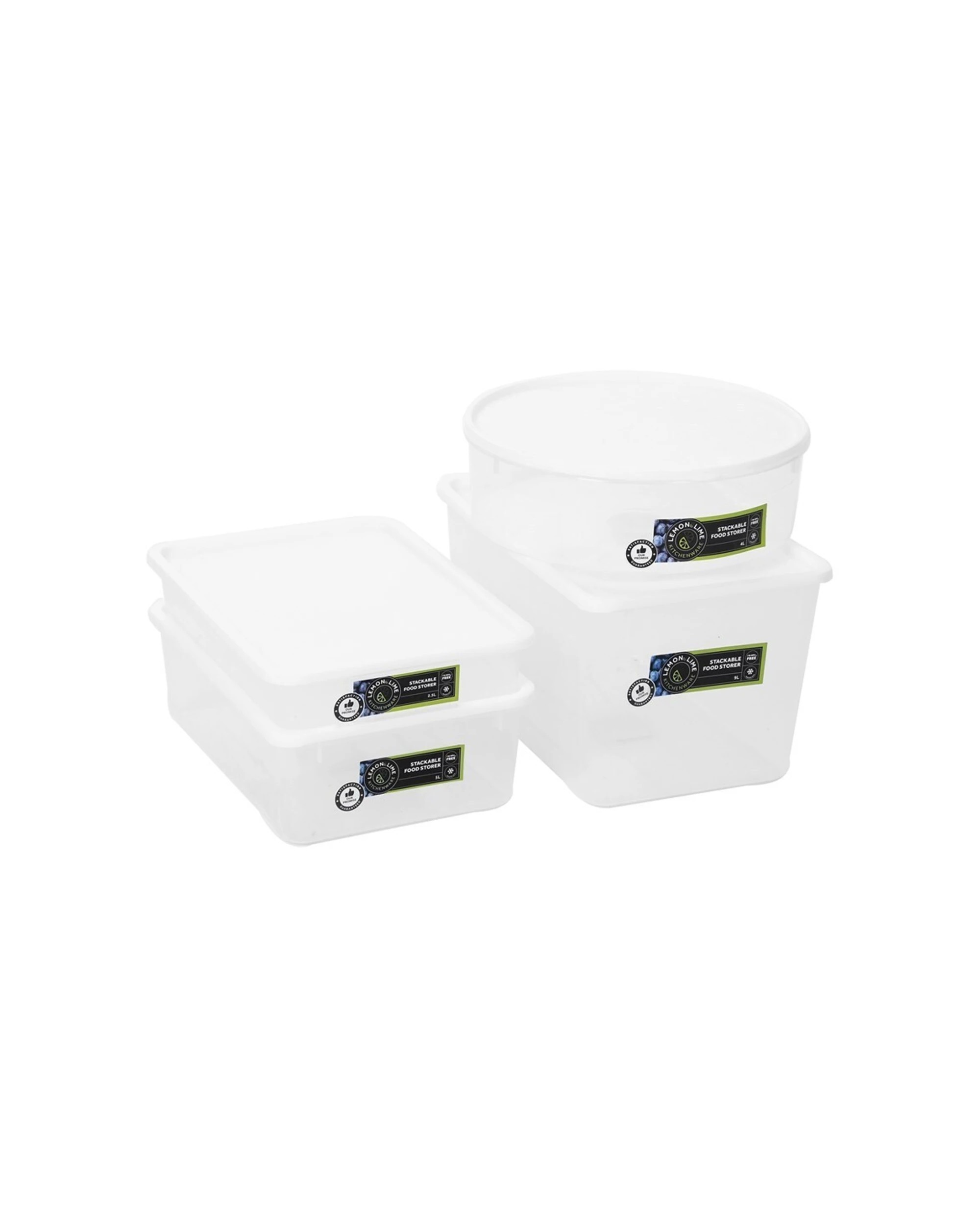 3 Lemon & Lime Keep Fresh 350ml/9cm Food Storer Stackable Storage Container W/lid
 - Clear, 3 of 3