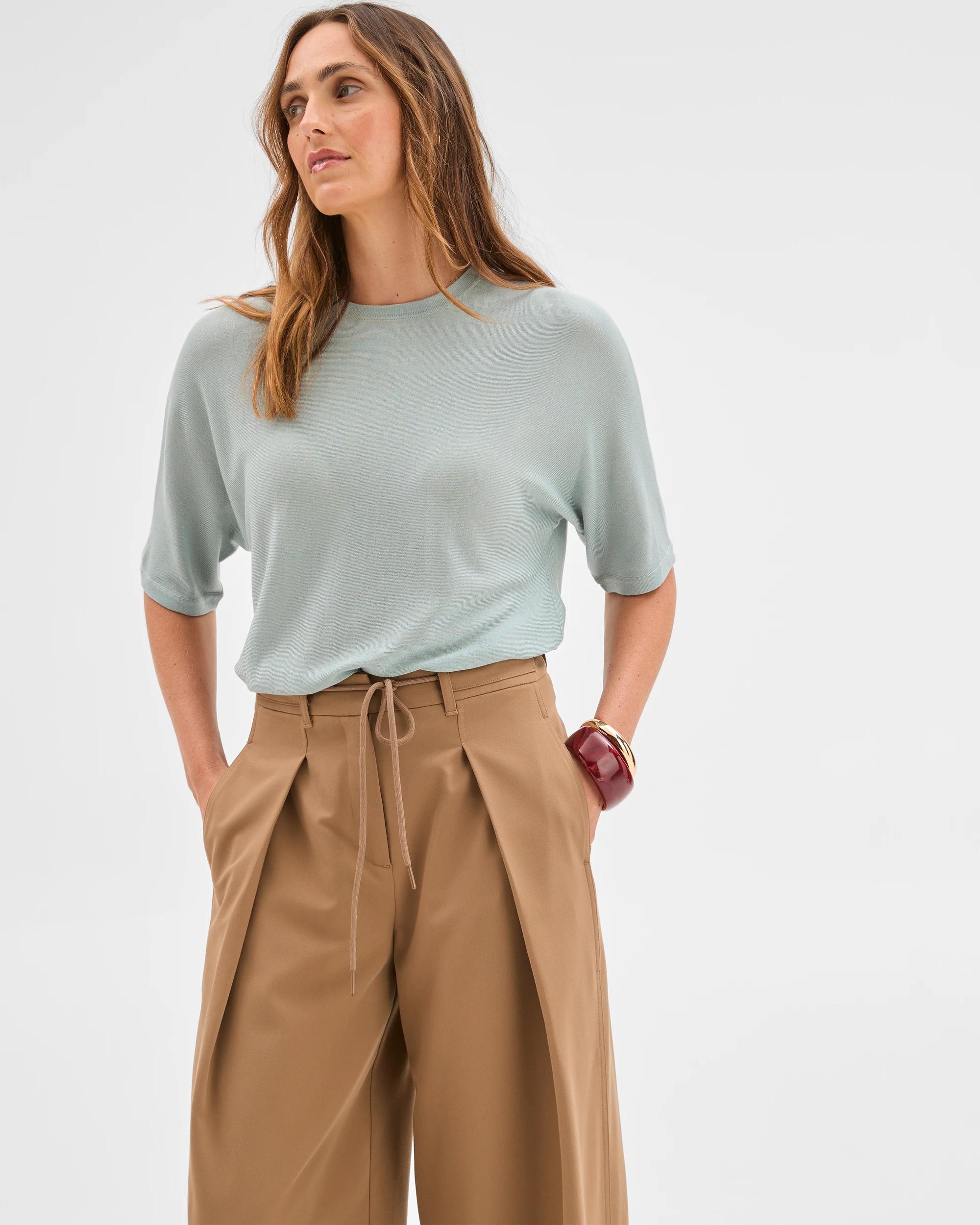 4 Preview Tencel/Merino Blend Lightweight Knit T-Shirt ABYSS, 4 of 7