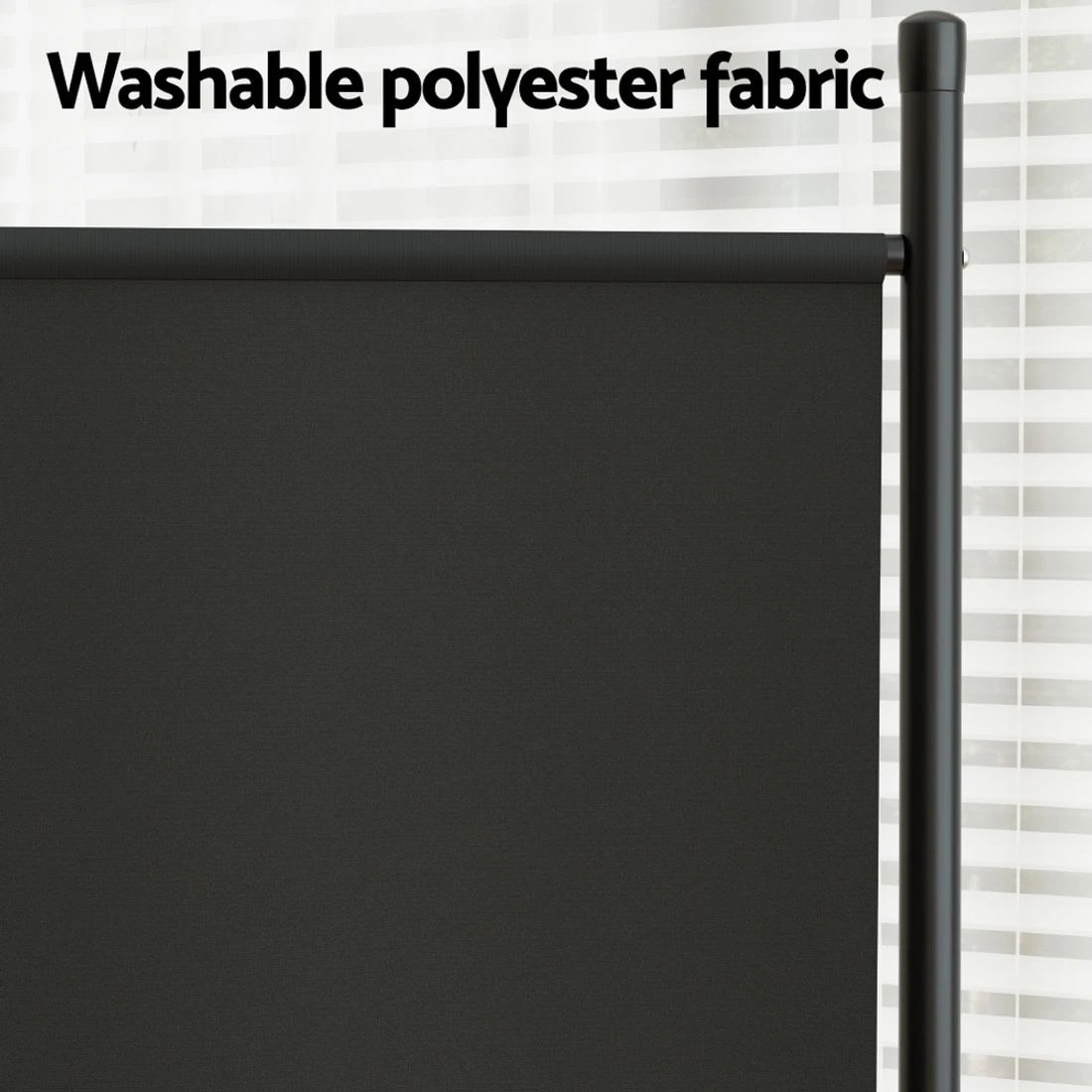 6 Artiss 4 Panel Room Divider Screen 345x180cm Fabric
 - black, 6 of 7