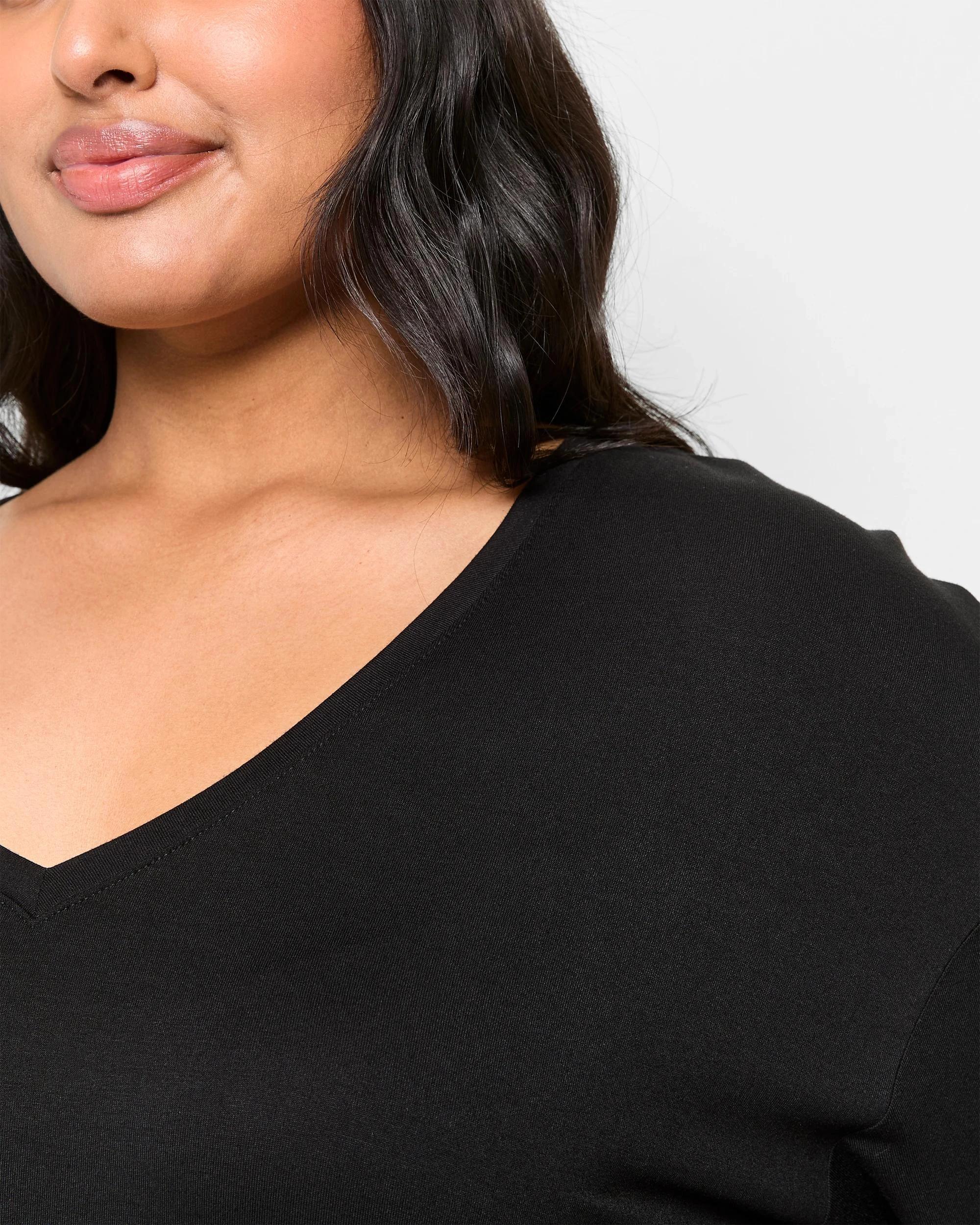 5 Target Plus Size V-Neck T-Shirt BLACK, 5 of 5