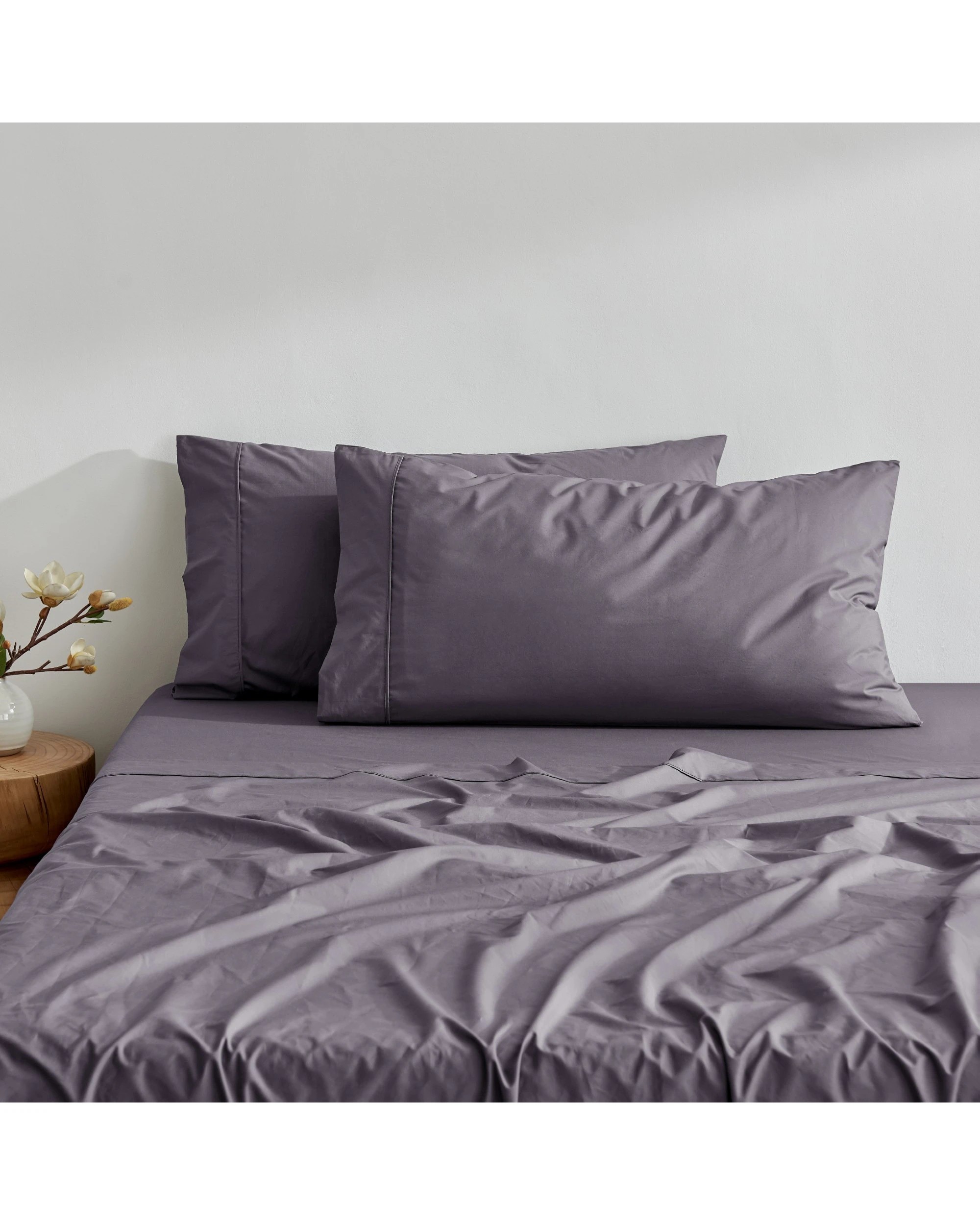 2 Dreamaker 300TC Cotton Percale King Pillowcase Twin Pack - Charcoal, 2 of 7