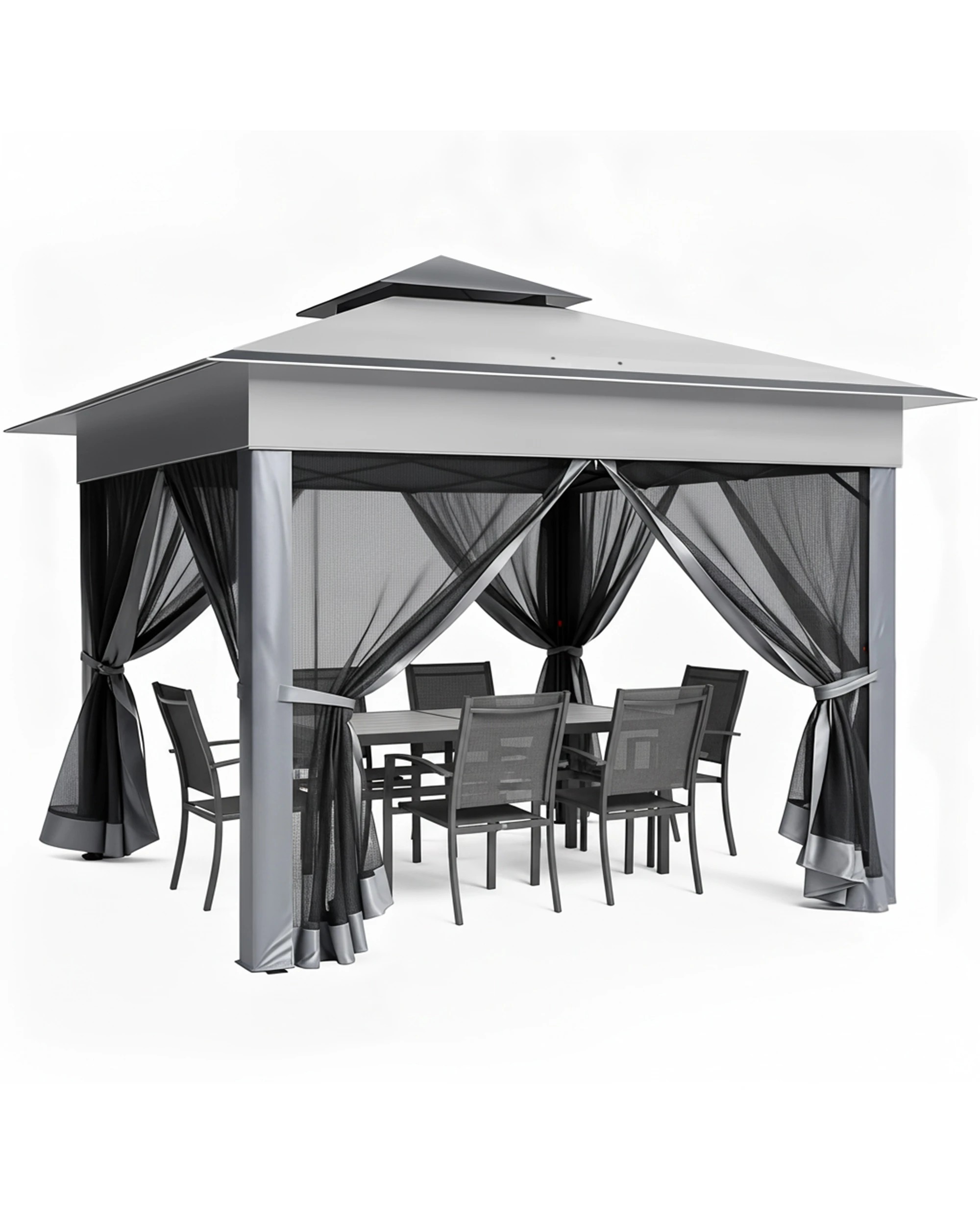 1 Advwin 3.3x3.3m Gazebo Marquee Pop-up Folding Canopy with 4 Mesh Panels, 1 of 7