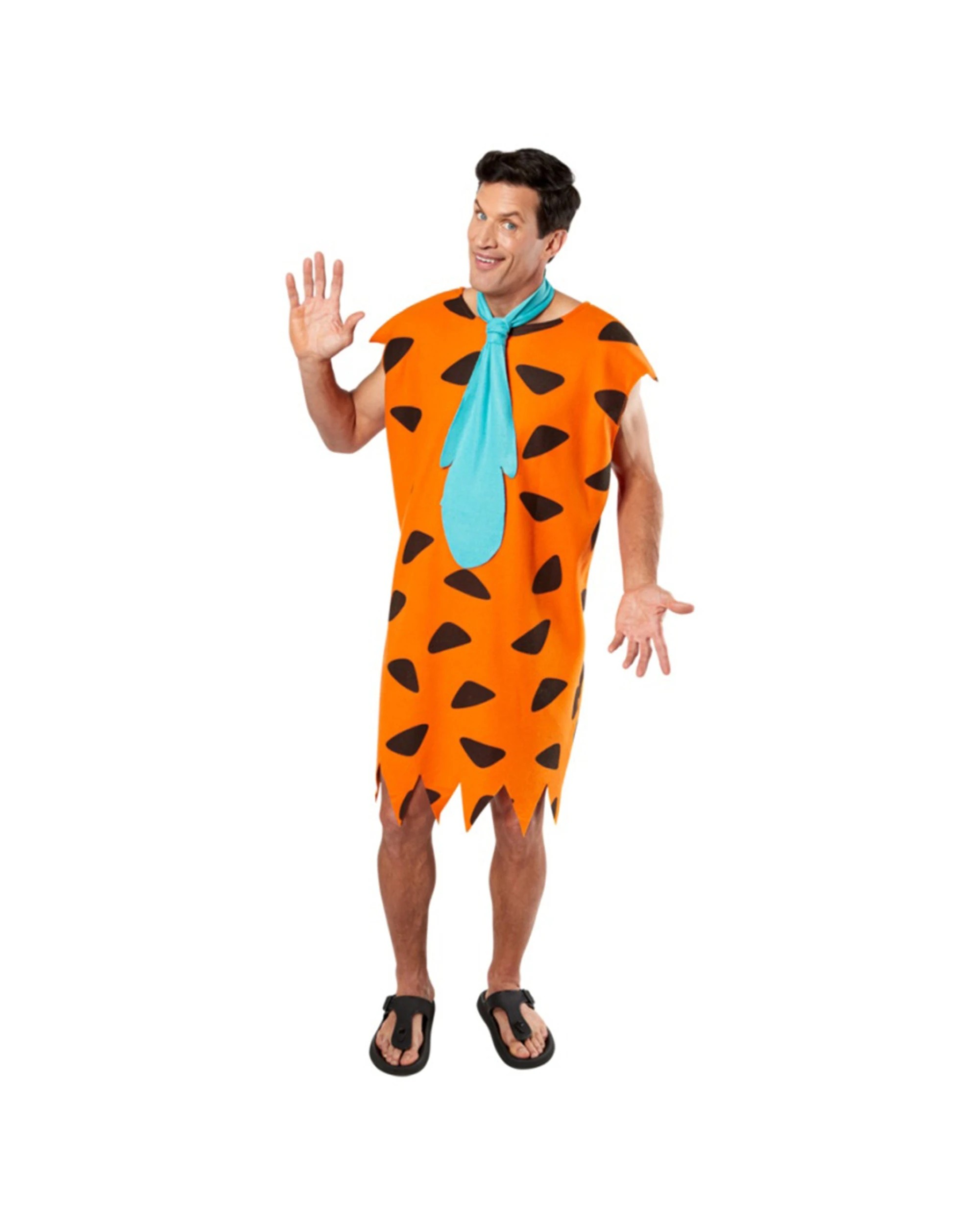1 Rubies Fred Flintstone Costume Adult Male Classic Cartoon Standard - Orange, 1 of 3