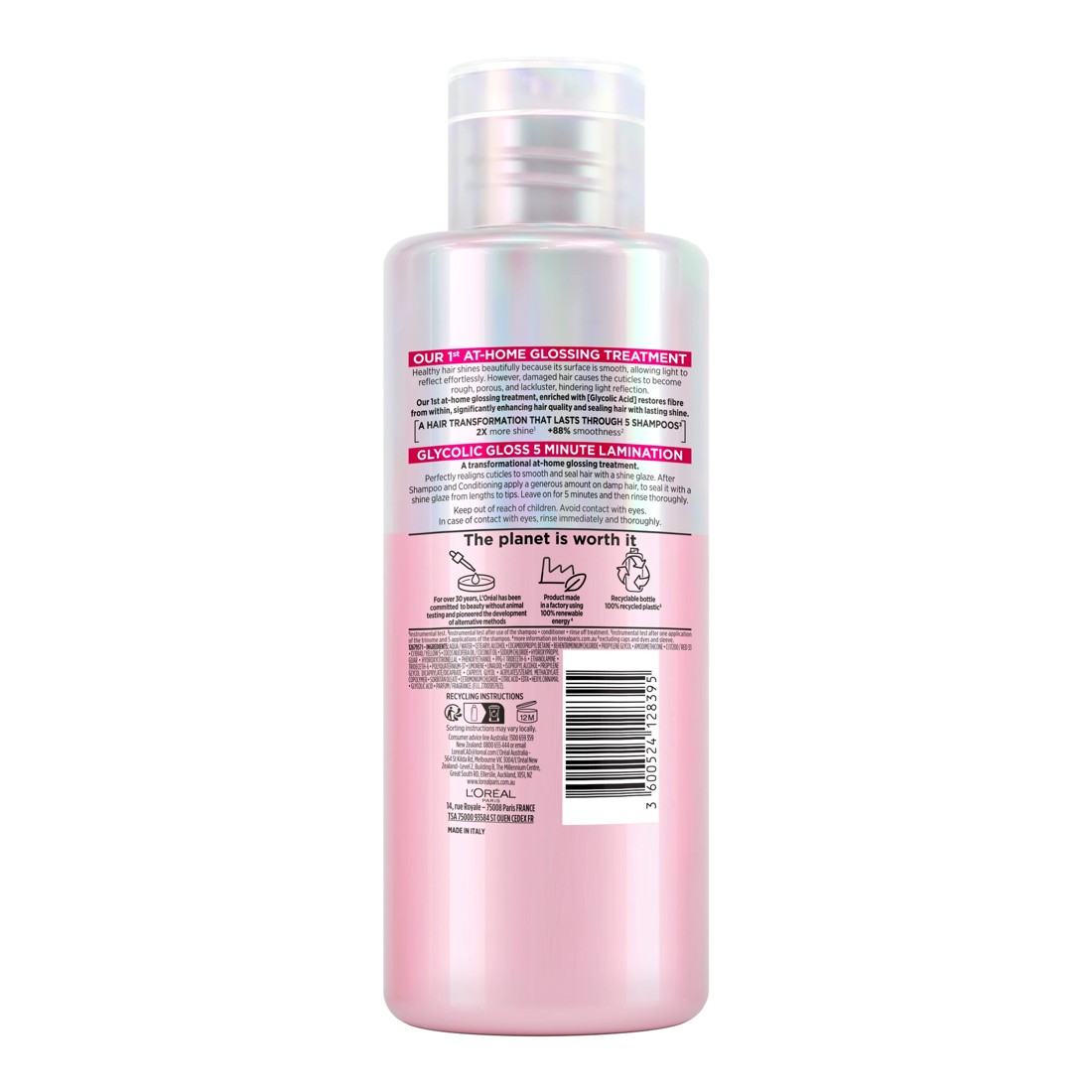 2 L'Oreal Paris Elvive Glycolic Gloss 5 Minute Lamination Treatment 200ml - 17% Gloss Complex with Glycolic Acid, 2 of 8