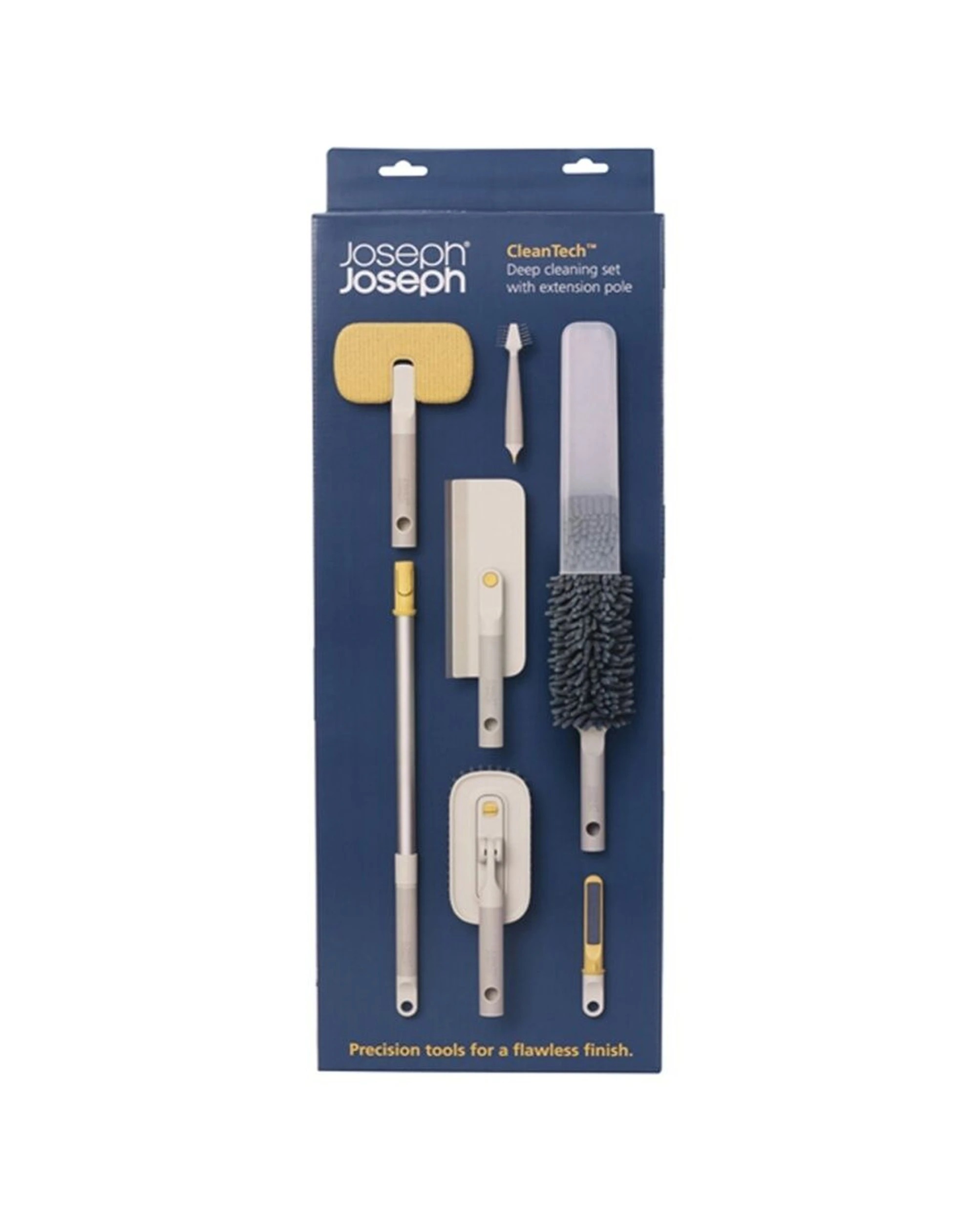 1 Joseph Joseph 6pc CleanTech Deep Cleaning Set Tools Extension Pole Stone - White, 1 of 7