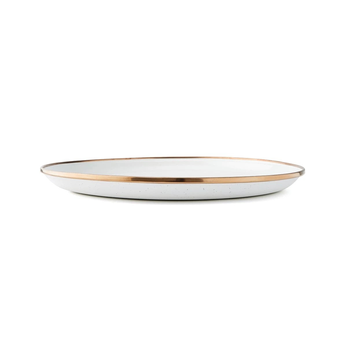 2 28cm Enamel White/Bronze Plate, 2 of 2