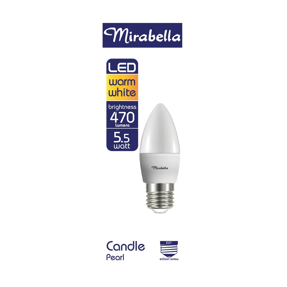 1 Mirabella Led Warm White 5w Candle Globe, 1 of 1