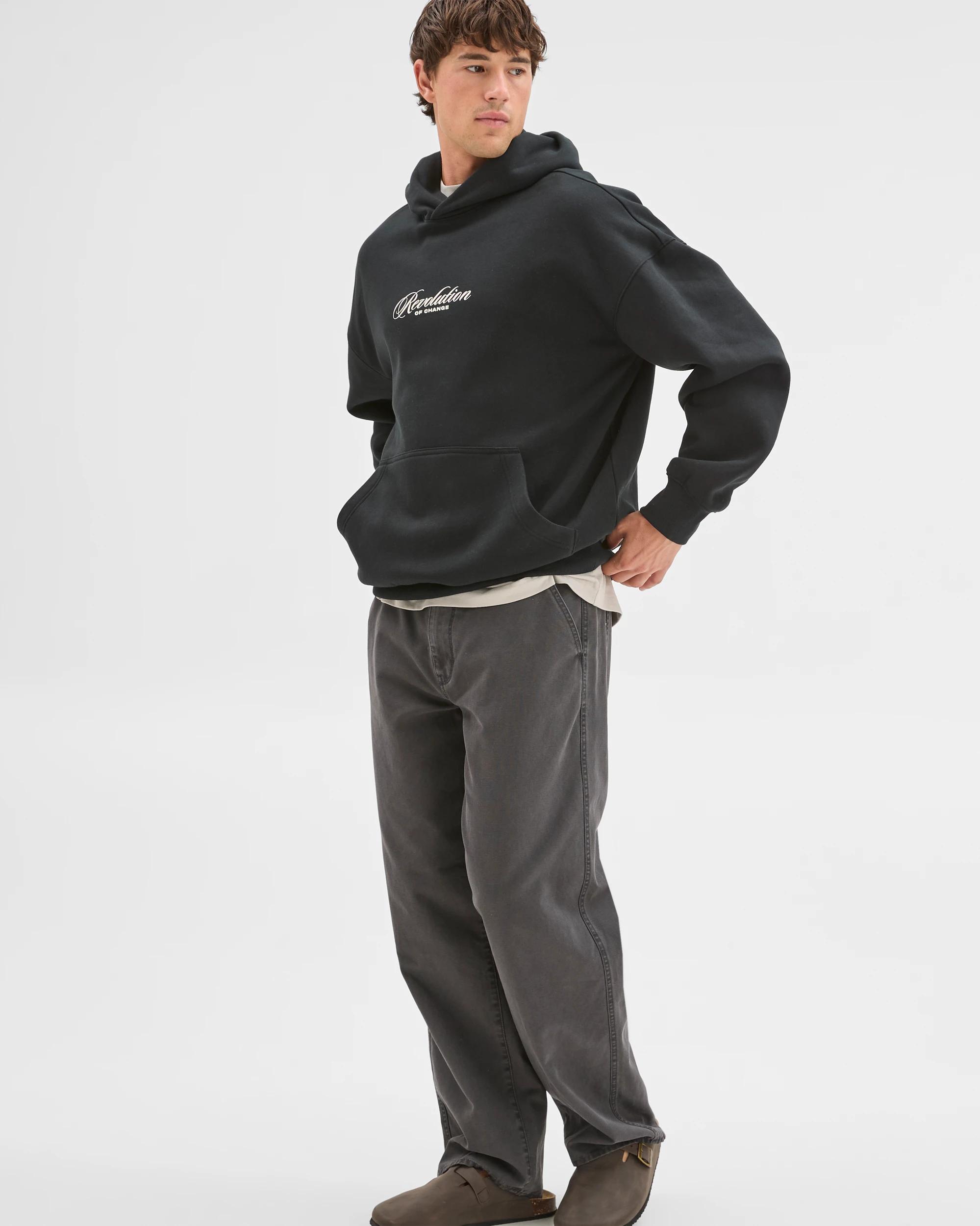 2 Commons Australian Cotton Blend Heavyweight Graphic Hoodie BLACK REVOLUTION, 2 of 6