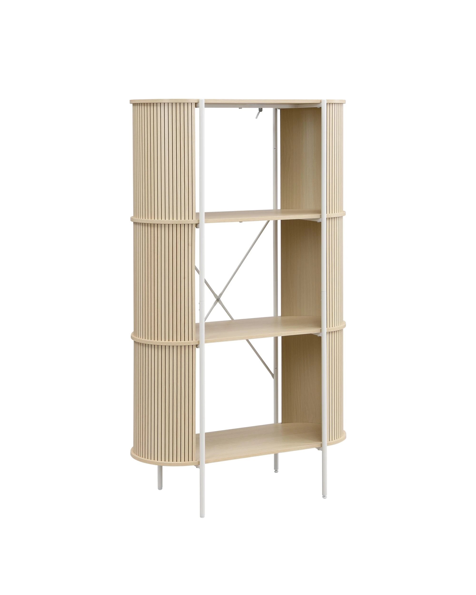 Kodu Bookcase Open Shelving 3 Tier Light Oak - White - Kmart